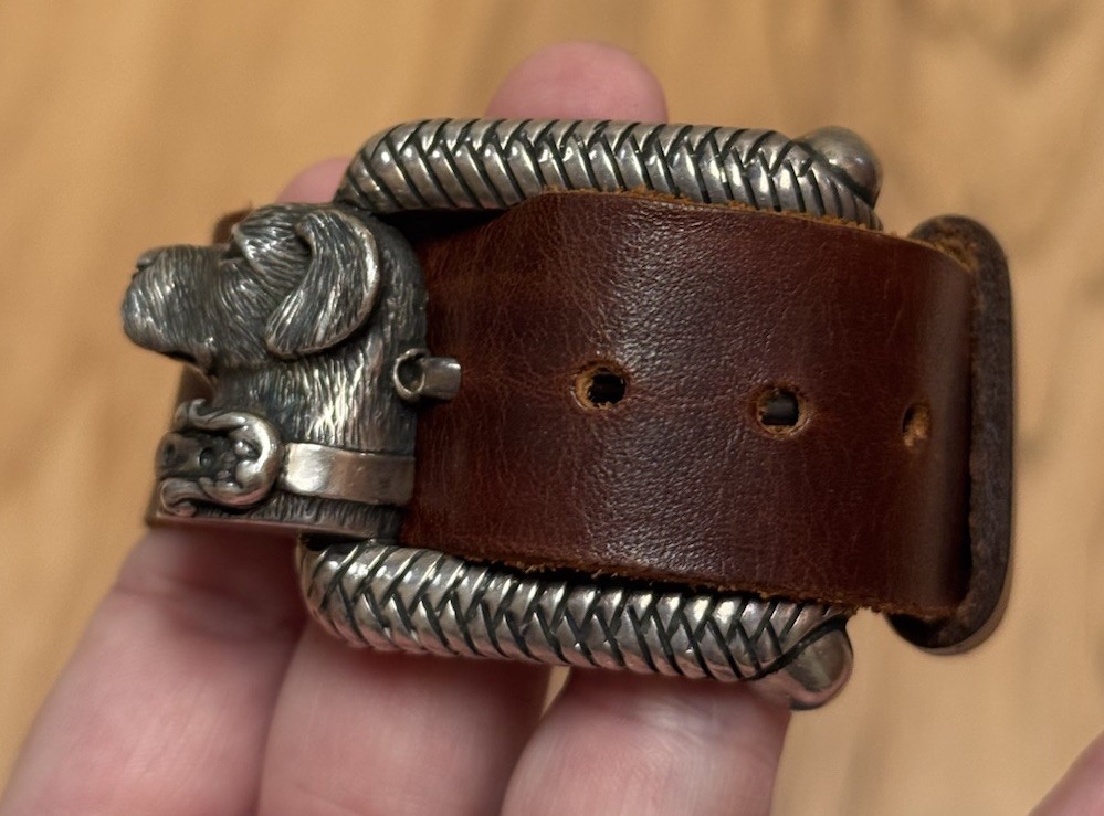 Vintage Barry Kieselstein Cord Sterling Silver Labrador Dog Belt Buckle Bracelet
