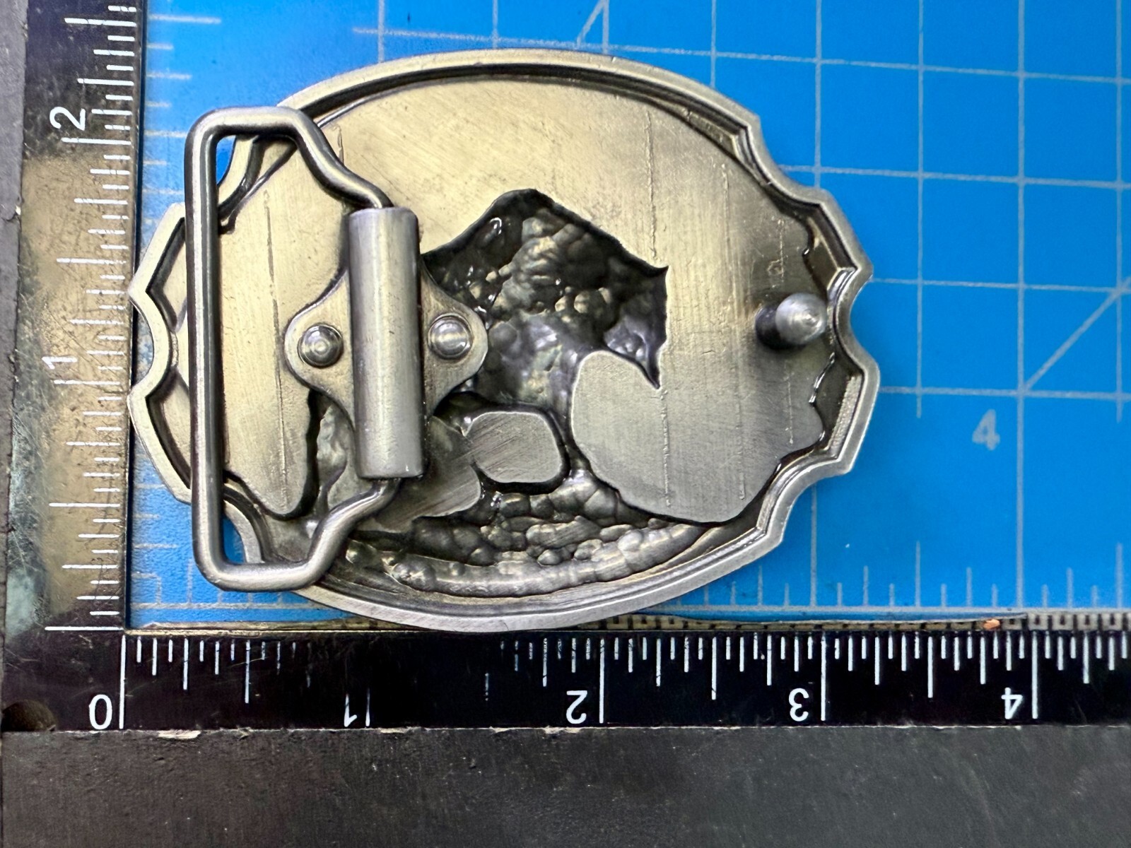 Southwestern Style Fishing Grizzly Bear Colorful Painted Belt Buckle