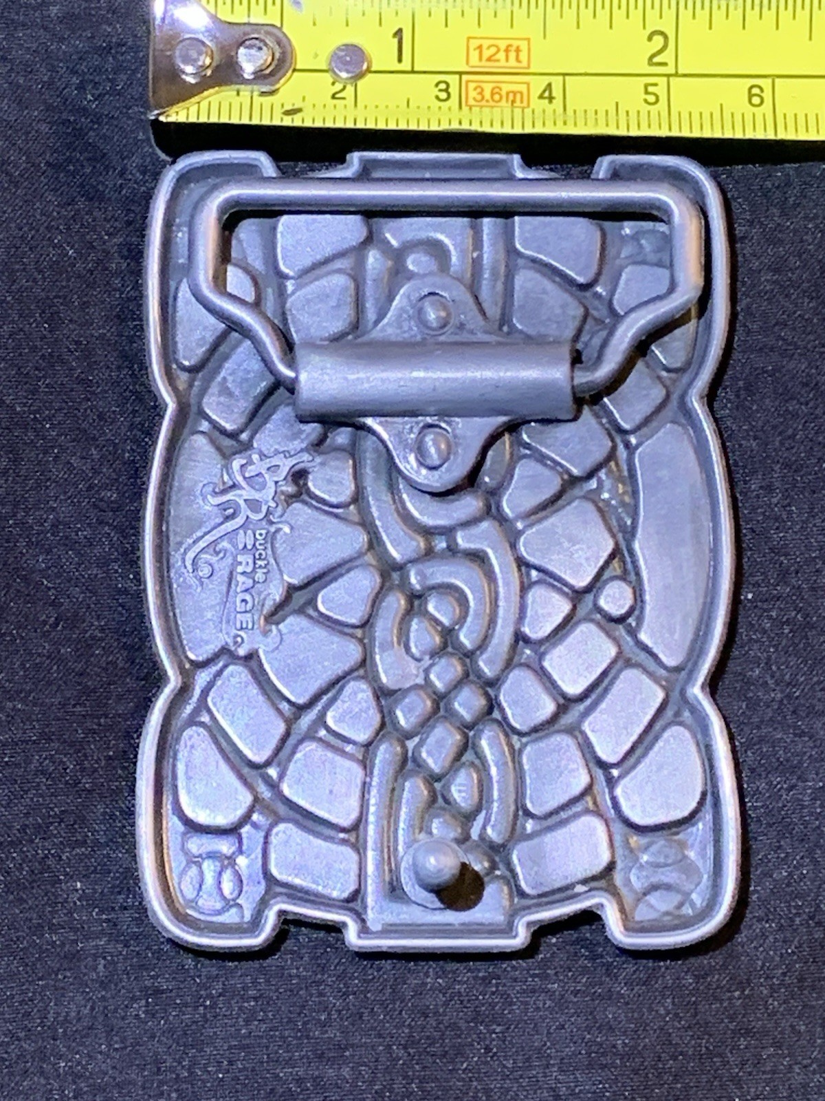 Buckle Rage Belt Buckle Celtic Endless Knot Silver-Tone Braided Art Design EUC