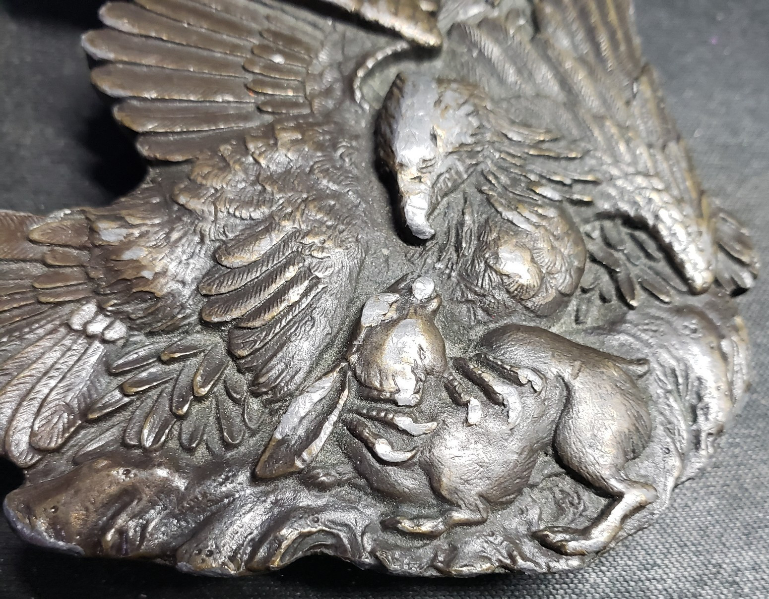 Bergamot Brass Works Belt Buckle Eagle Rabbit 1974 Fathers Day Gift