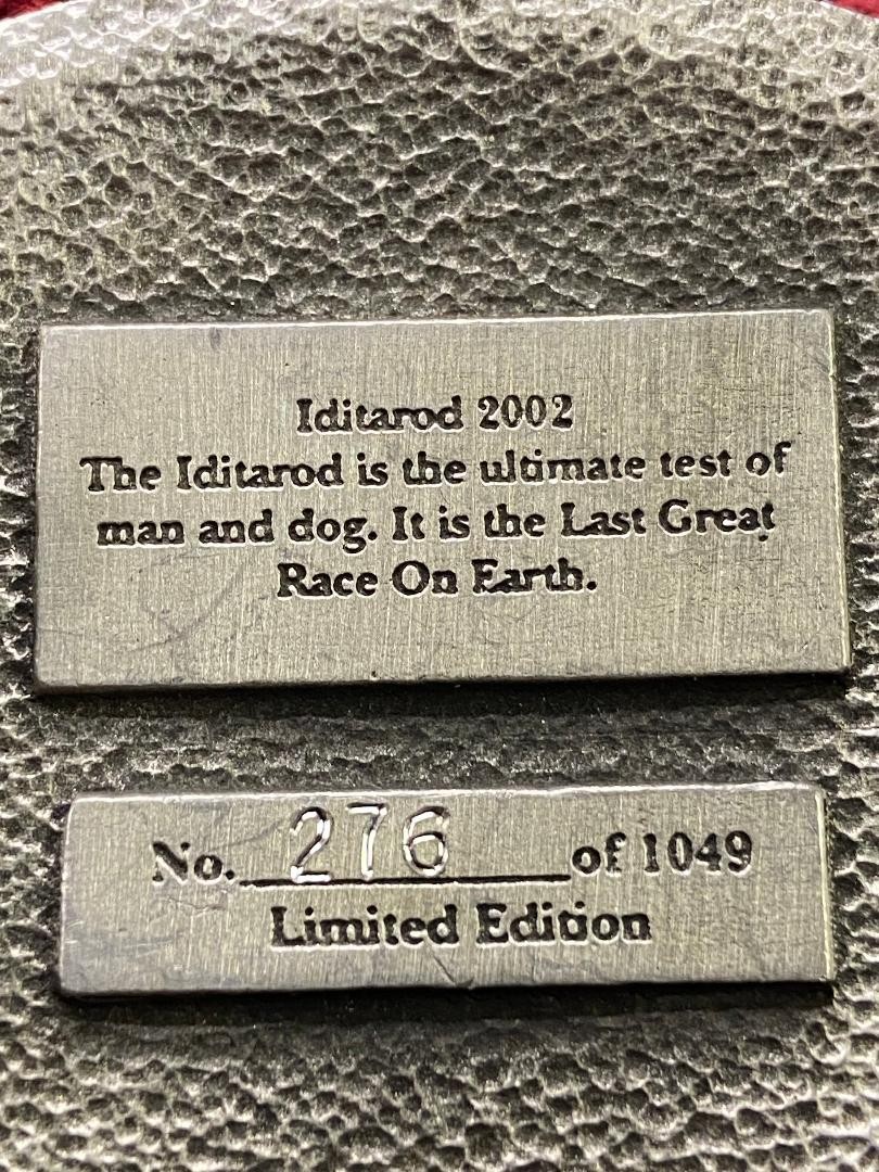 Vntg 2002 Alaska Iditarod Pewter Commemorative Belt Buckle Limited to 1049 B35