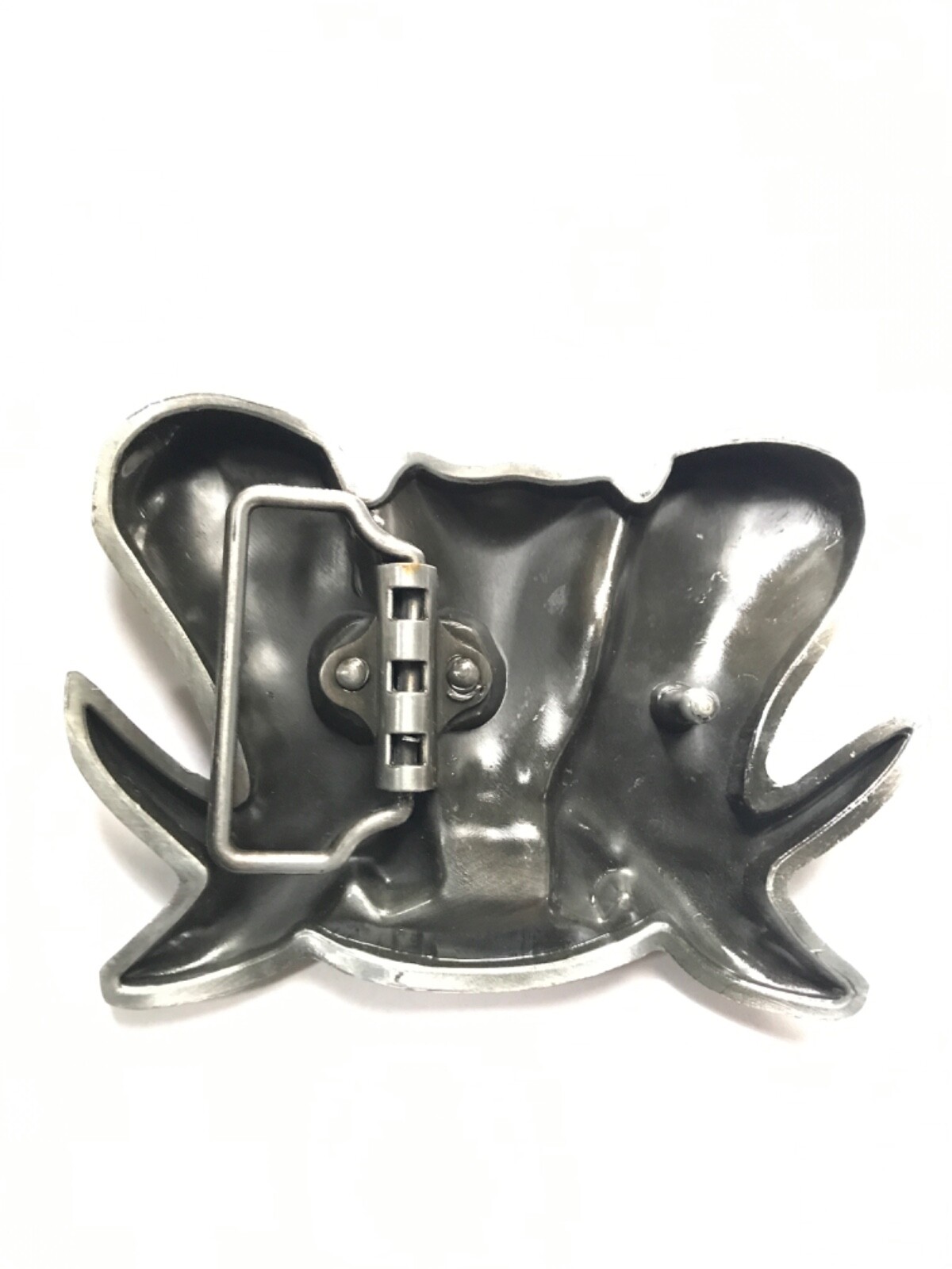Western Cowboy Boots and Hat Solid Design Belt Buckle with Mini Horseshoe Design