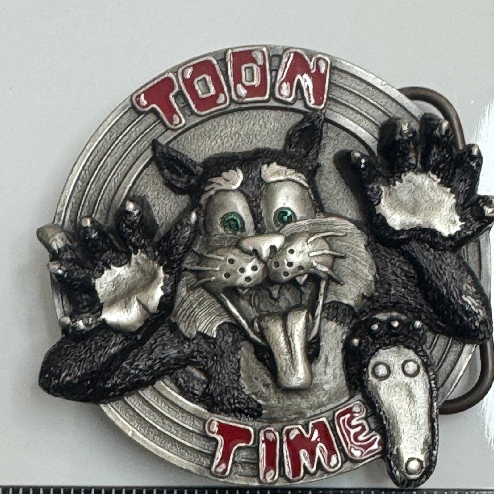 Bergamot 1994 Toon Time Cat Belt Buckle Pewter Made in USA G 77