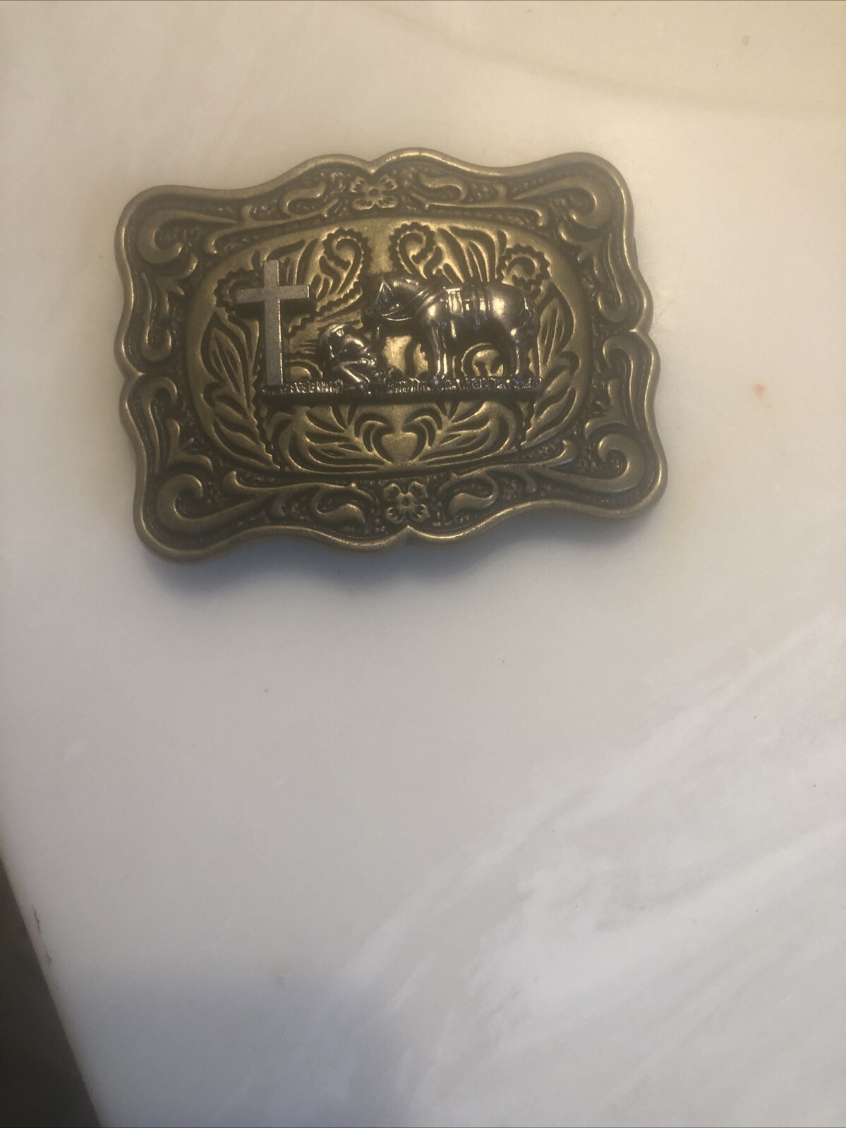 Horse Cross and Prayer Belt Buckle Western Cowboy Belt Buckles for Men & Women