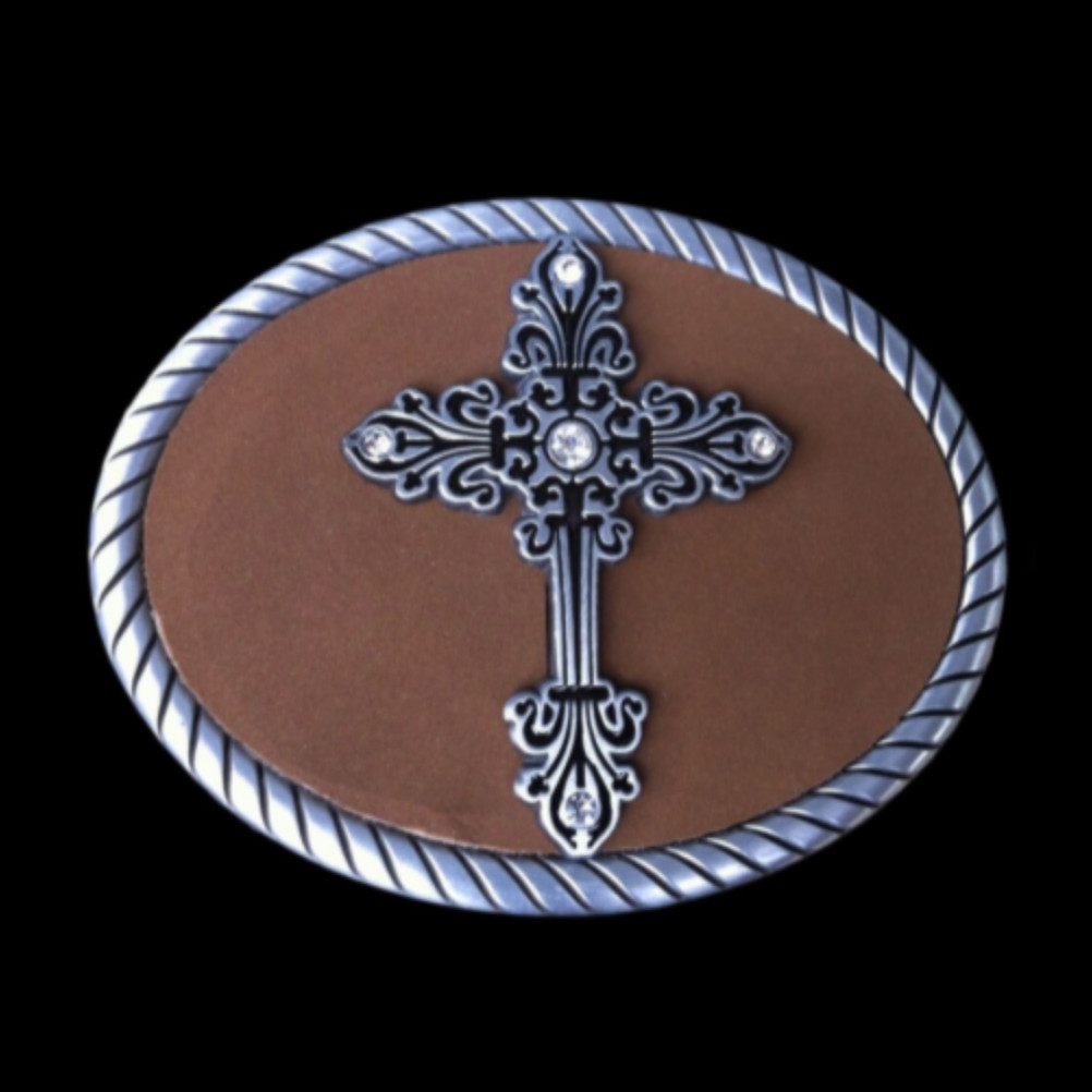Floral Cross Trophy Medieval Crusader Belt Buckle Buckles
