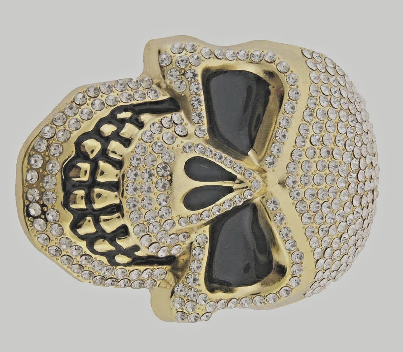 Mens Womens Skulls Skeleton Belt Buckle Gold Pirate Metal Gothic Tattoo Tribal