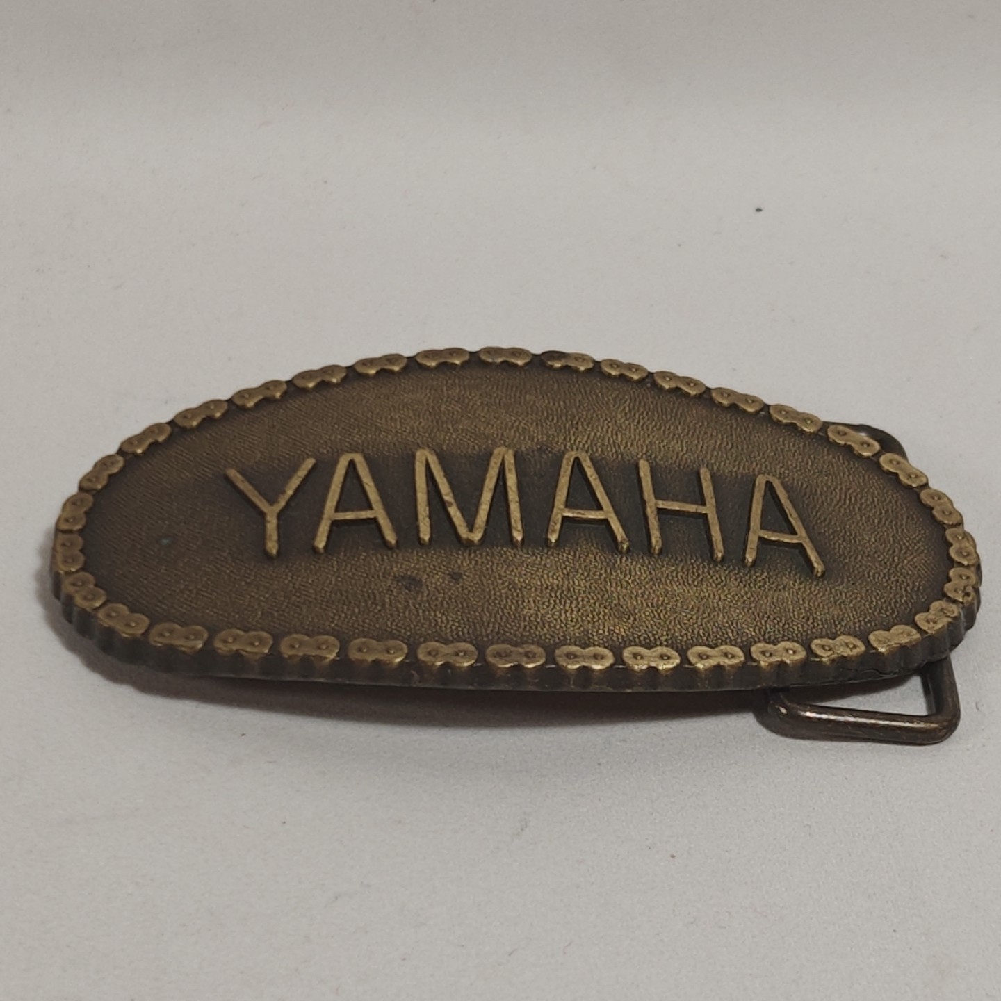 Yamaha Motorcycle Chain Belt Buckle Brass 1970&rsquo;s Vintage Worn Functional