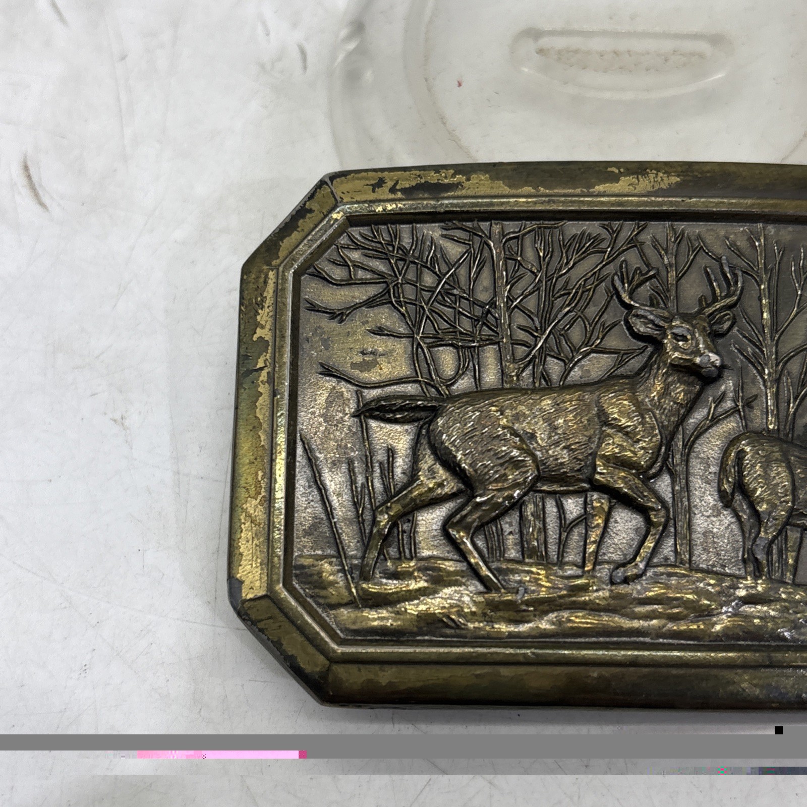 Vintage 1976 Great American Buckle Co Deer Stag Limited #520 USA 3.5×2.25”