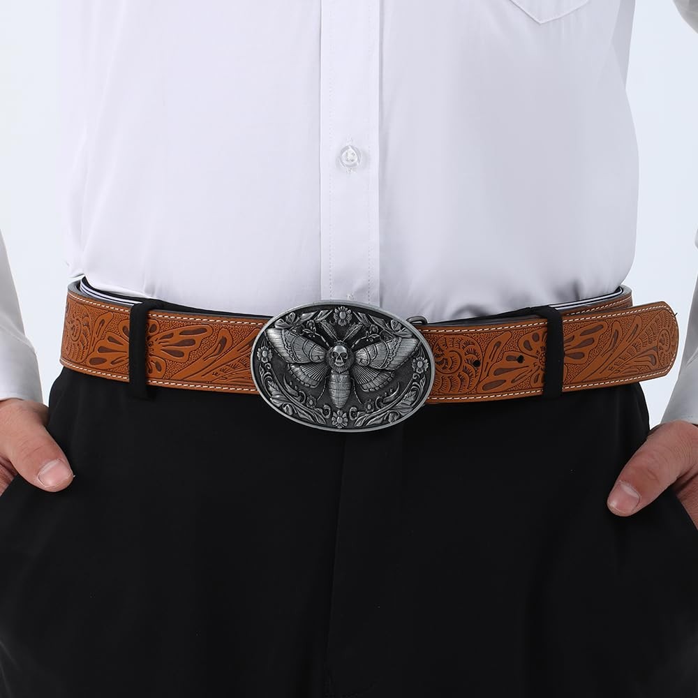 HLYMPONY Western Cowboy Vintage Rodeo Skull One Size Fits Most, 1# Grey Moth