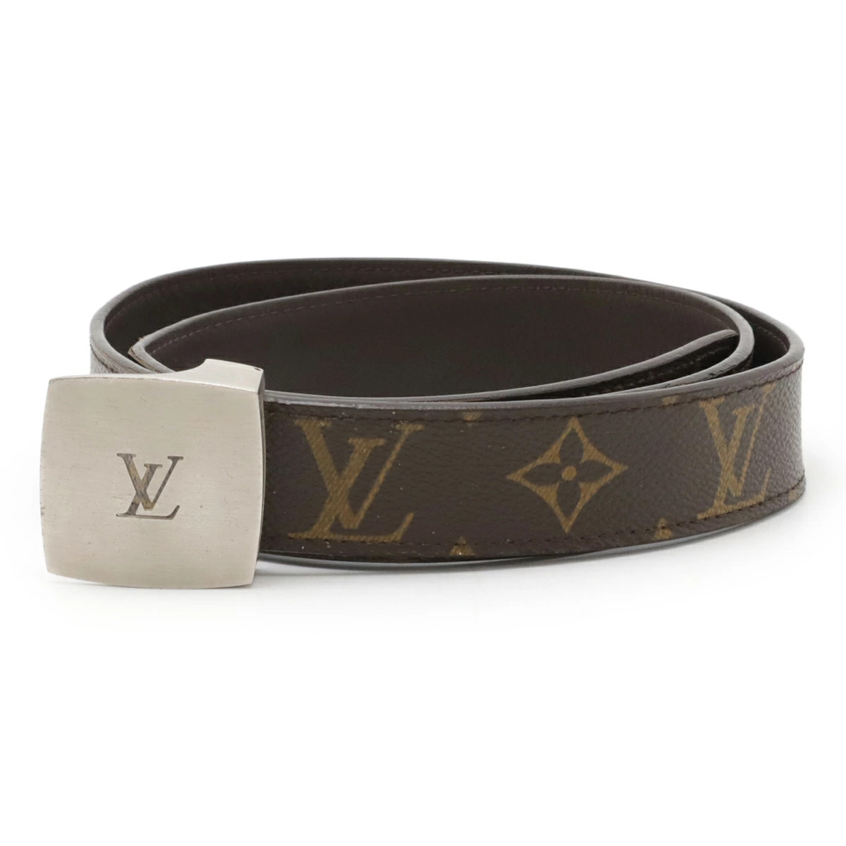 LOUIS VUITTON Monogram Suntulle Cut Belt Men&rsquo;s Men&rsquo;s Silver Hardware