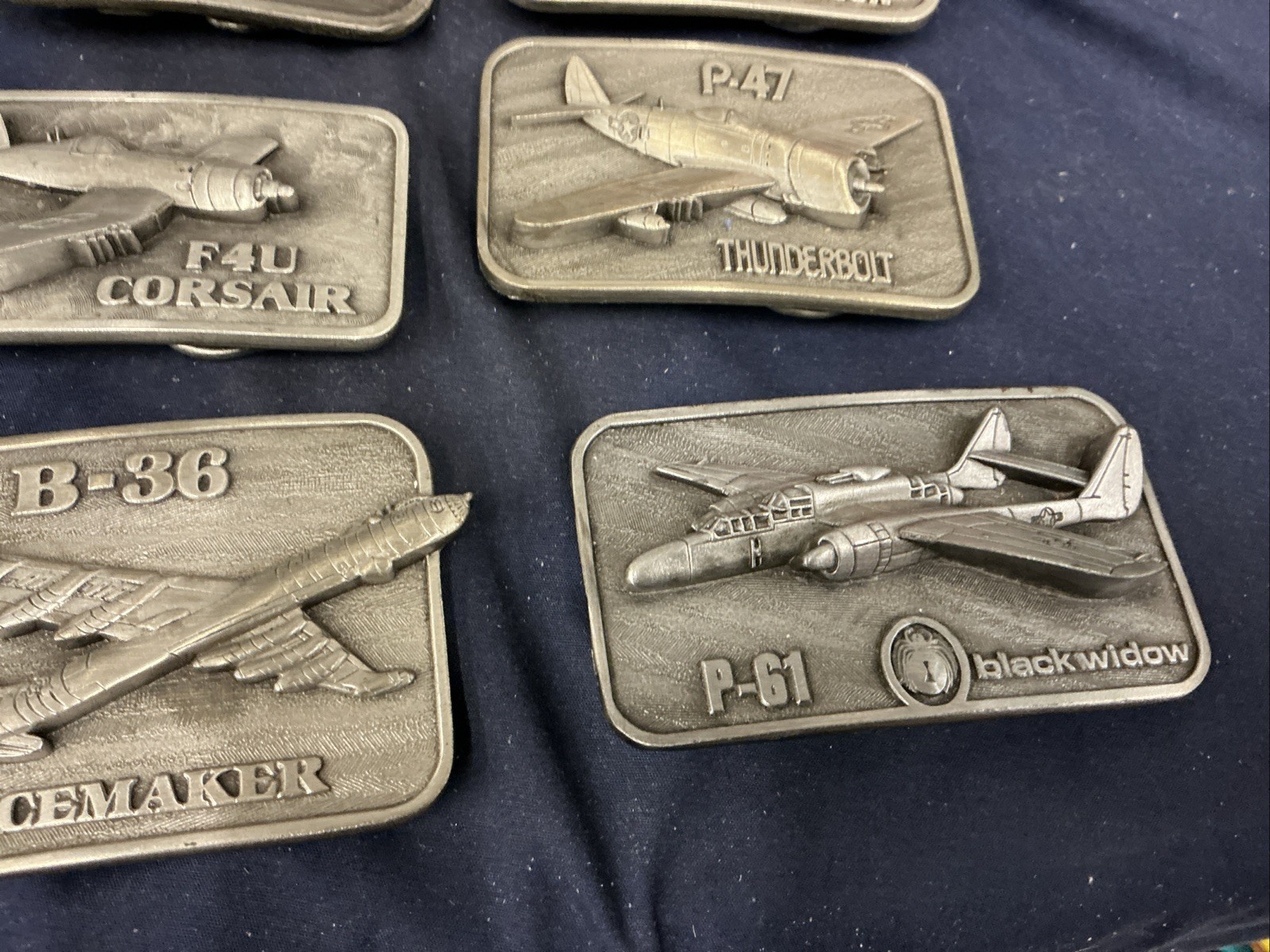 Vintage Buckle Connection Belt Buckles Military Aircraft Lot Of 6 WW2 Planes