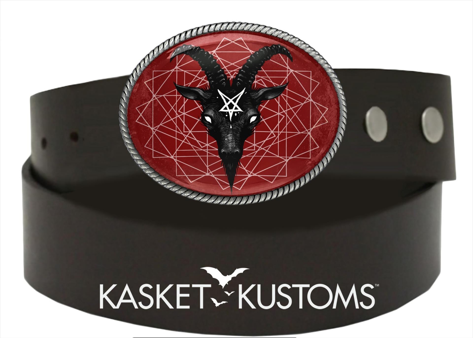 Satanic Goat Head Belt Buckle – Geometric Pentagram Witchcraft Buckle – 8-SO