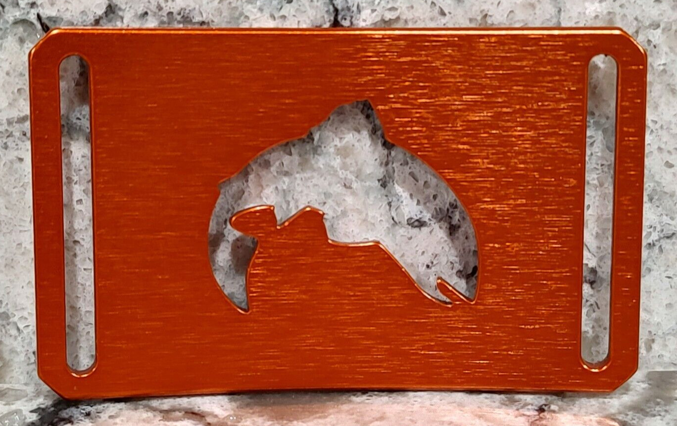 GRIP6 BELT BUCKLE – NATURALIST SALMON FISH – FOXTAIL ORANGE – 1.5 INCH WIDE