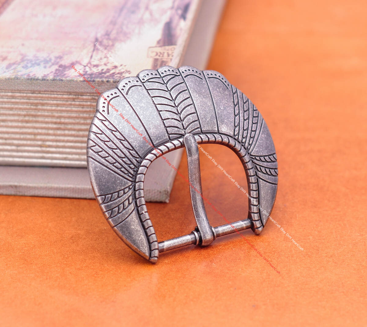 Inner 30MM Anqitue Silver Traditional Tribal Flower Leather Belt Buckle 3pcs Set
