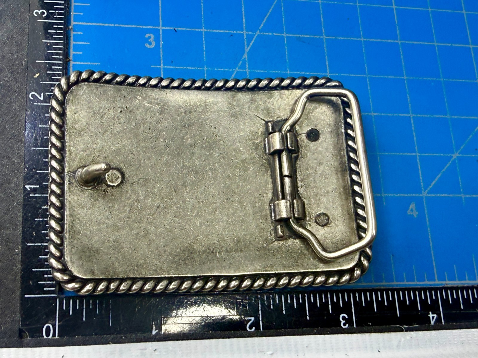 Embroidered American Patriotic Flag Rope Border Vintage Western Belt Buckle