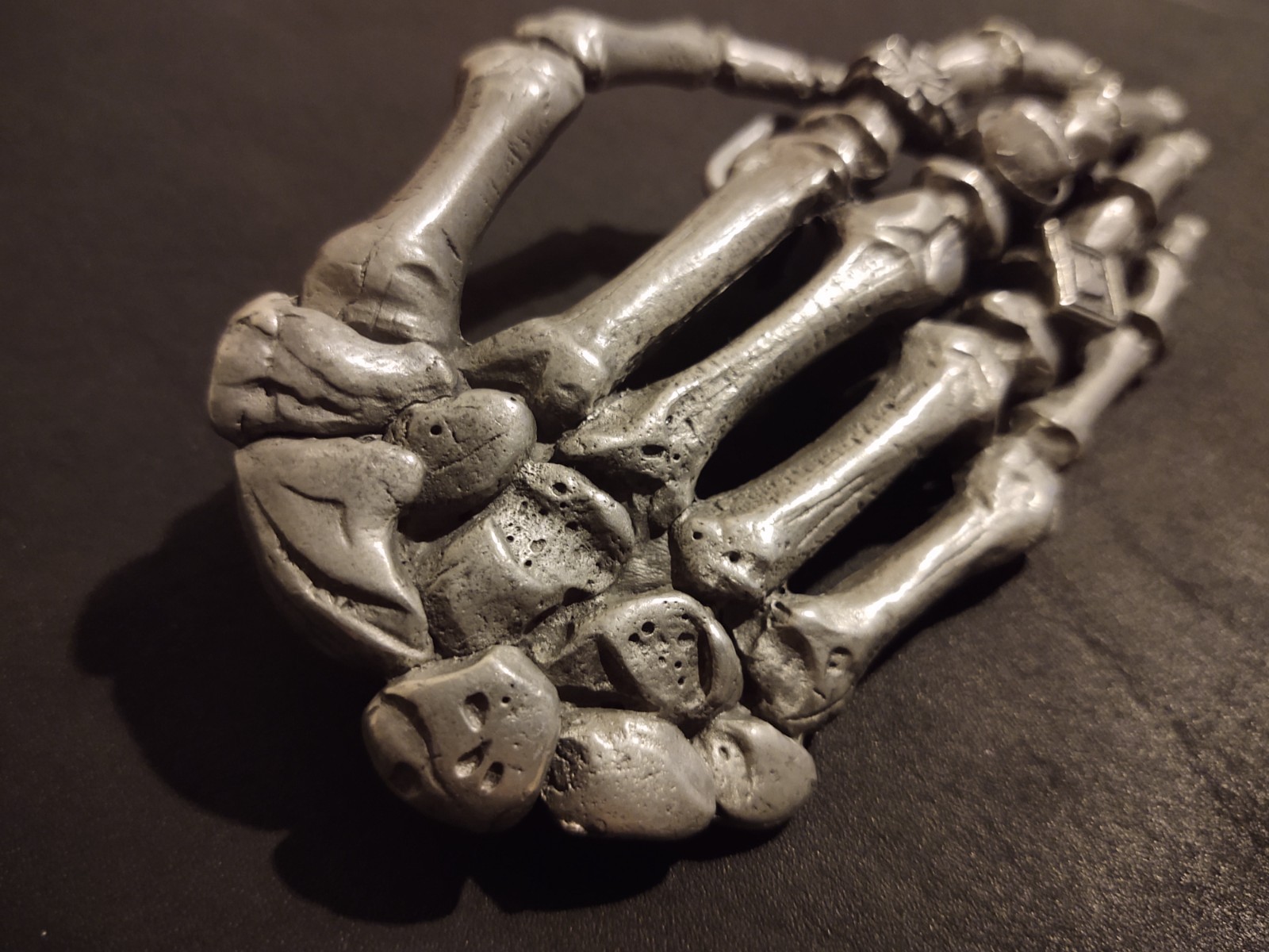 Rare Vintage 1993 Pagan Made In England Skeleton Death Hand Belt Buckle Rare 6”