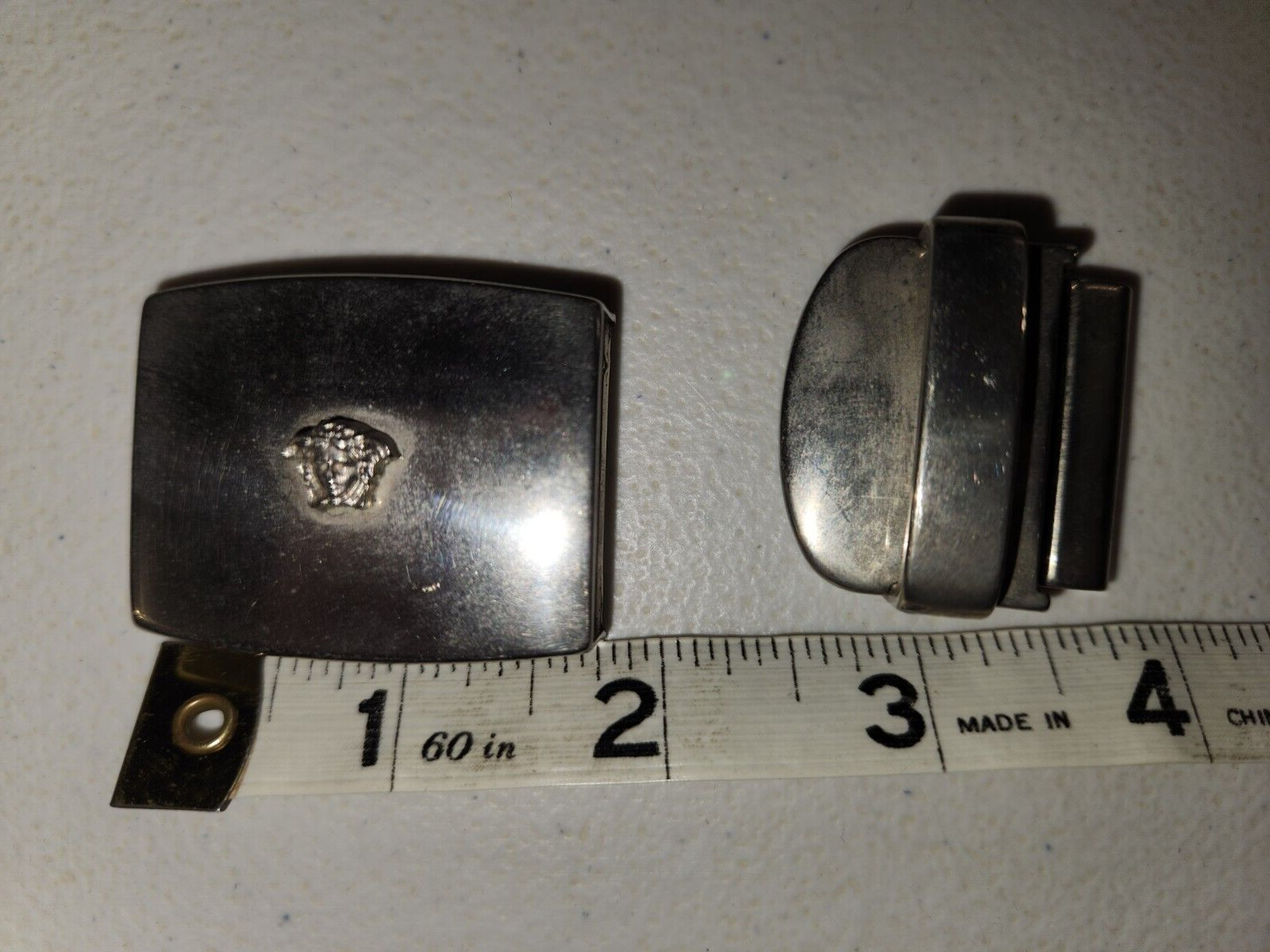 Versace Medusa Buckle Silver Metal Pre-Owned Vintage