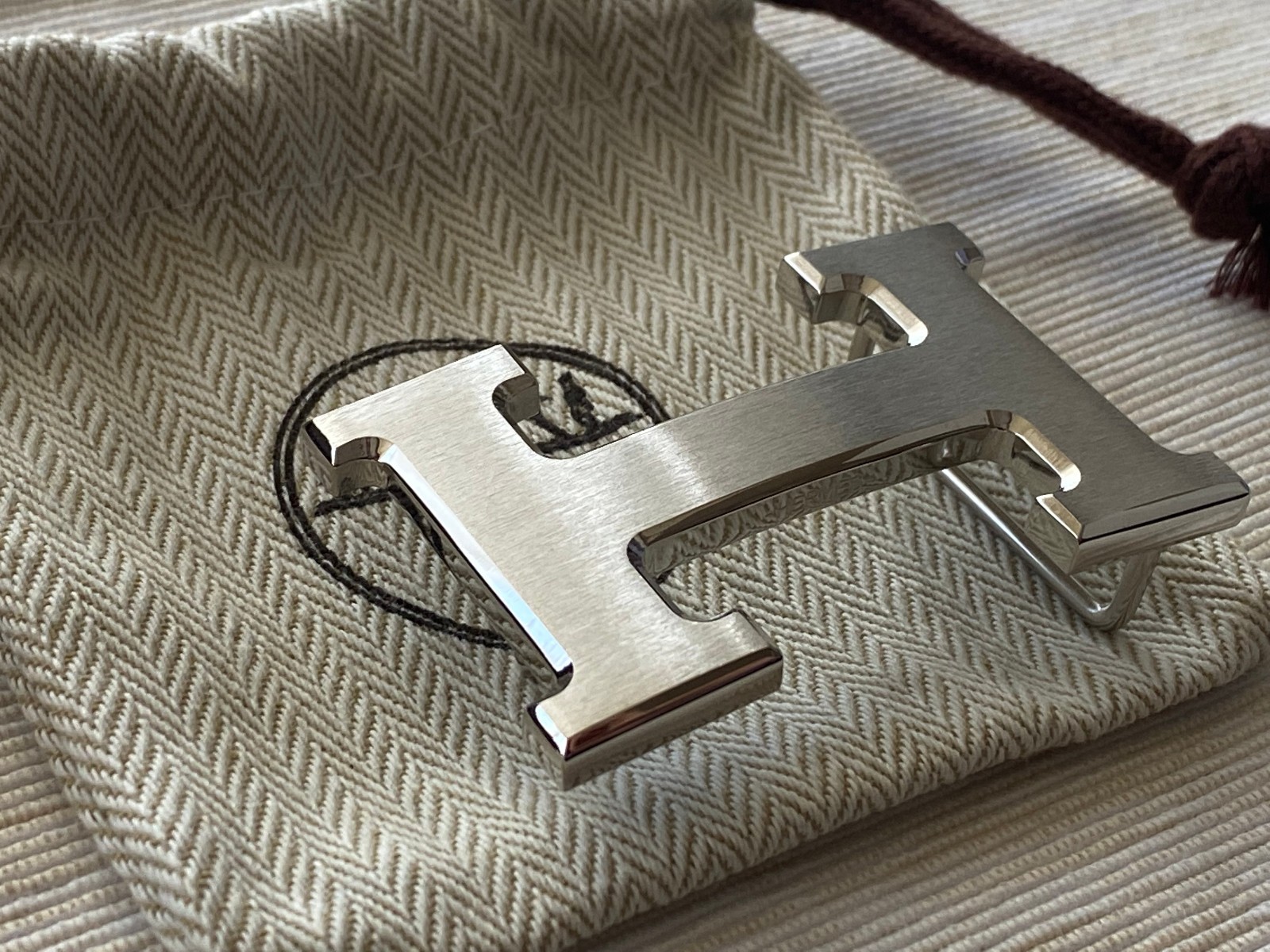 32mm H Belt Buckle Brushed Silver