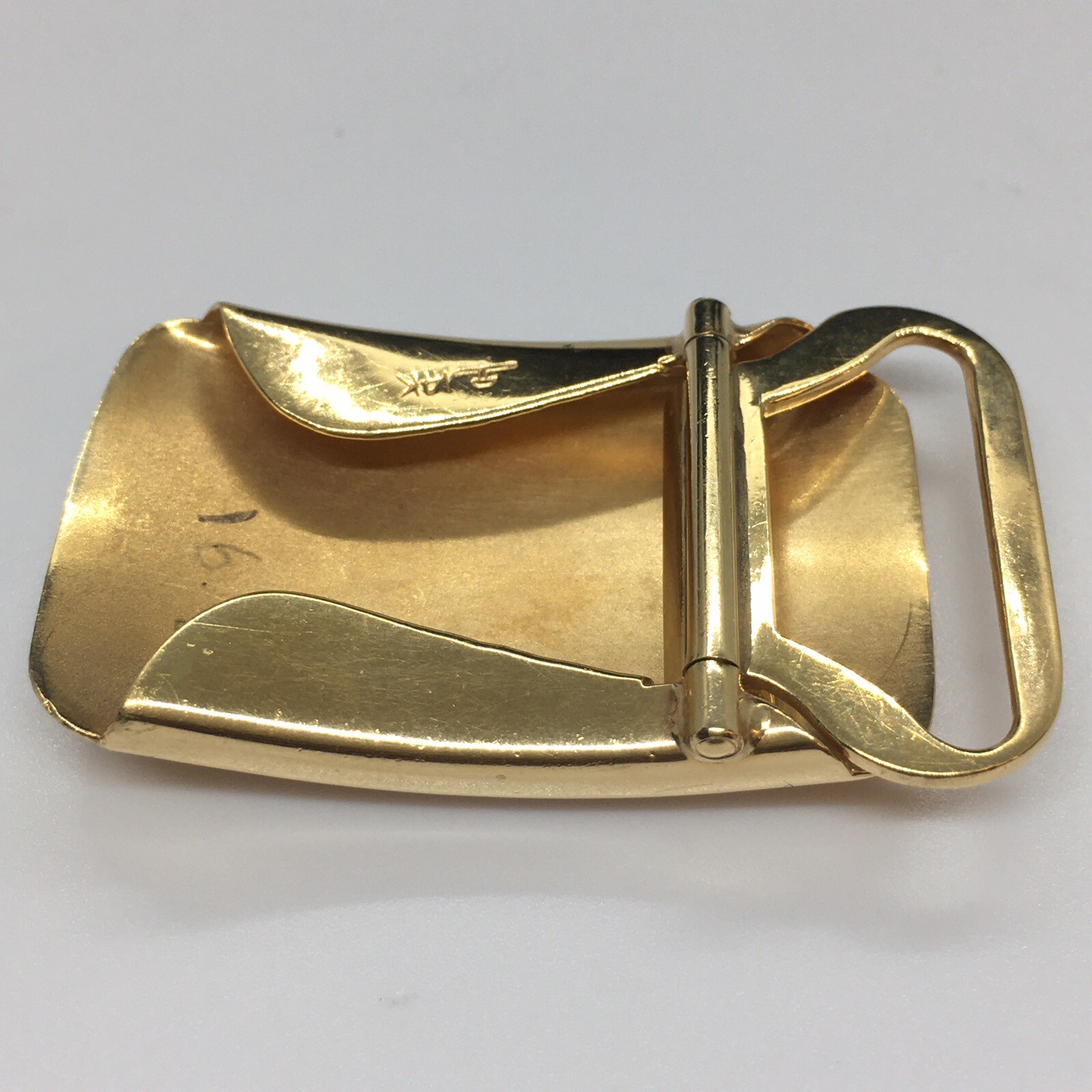 Larter & Sons 14k Yellow Solid Gold Belt Buckle Art Deco 1920s American 16.1 gr