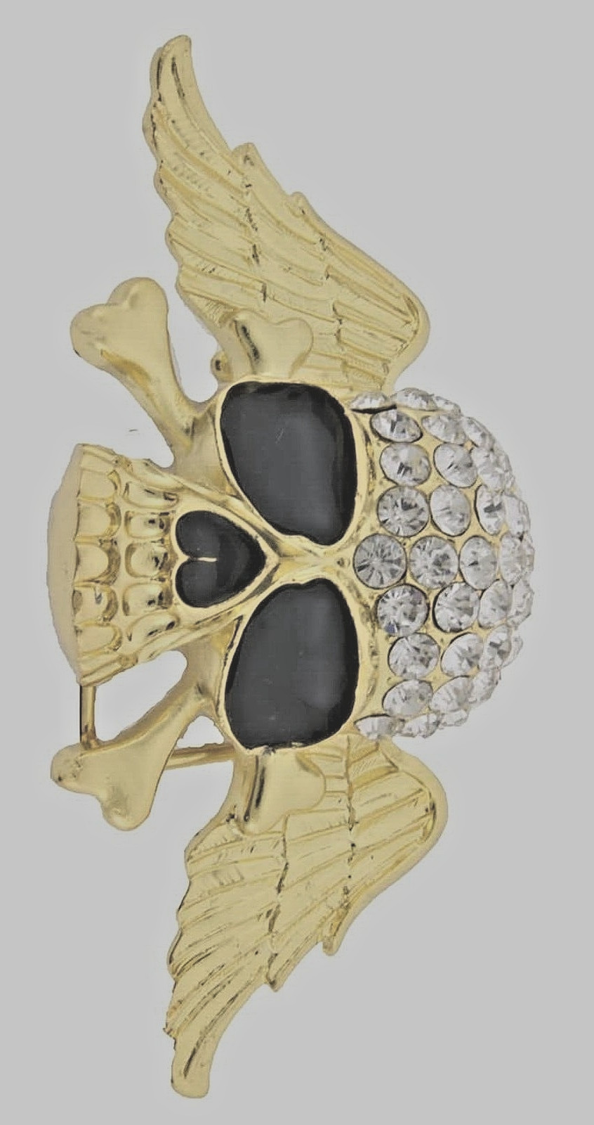 Skull Belt Buckle Crossbones Skeleton Halloween Pirate Costume Gold Metal Bling