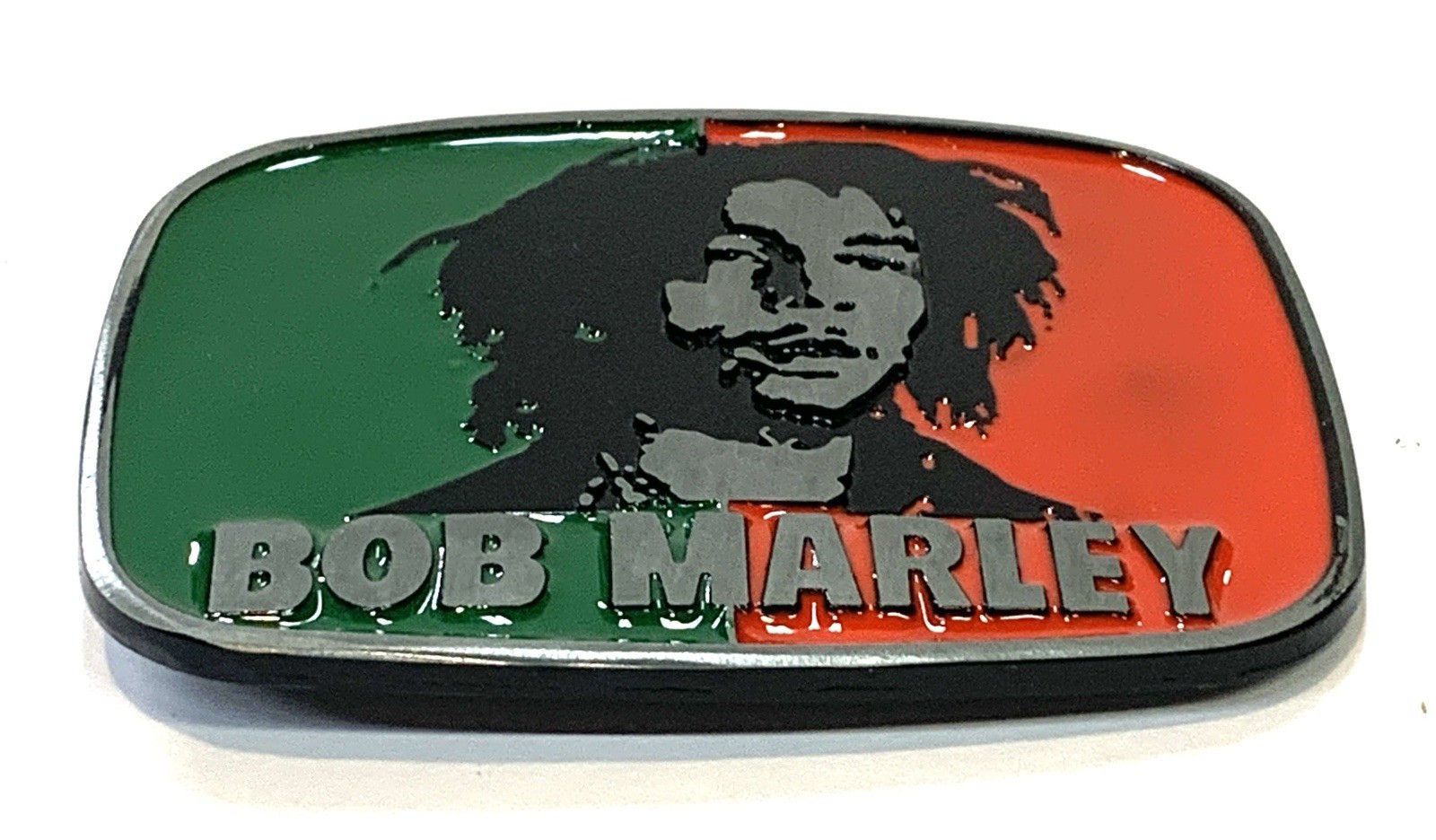 Bob Marley Rasta Belt Buckle Metal & Epoxy 4”x 3” Fits Up To 1.75” Belt 15