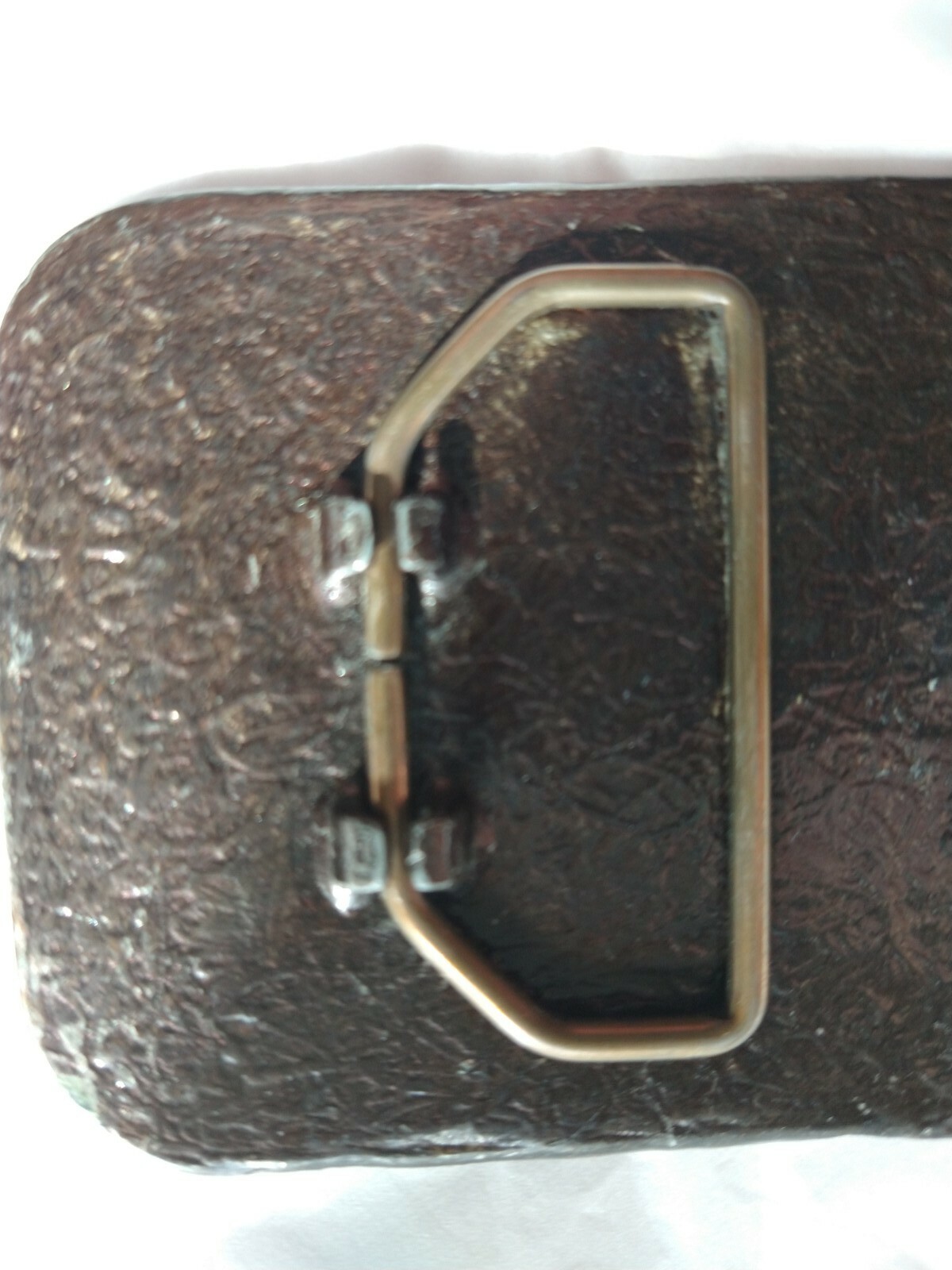 End Of The Trail Vintage 1980&rsquo;s Square Belt Buckle Stainless Steel / Brass