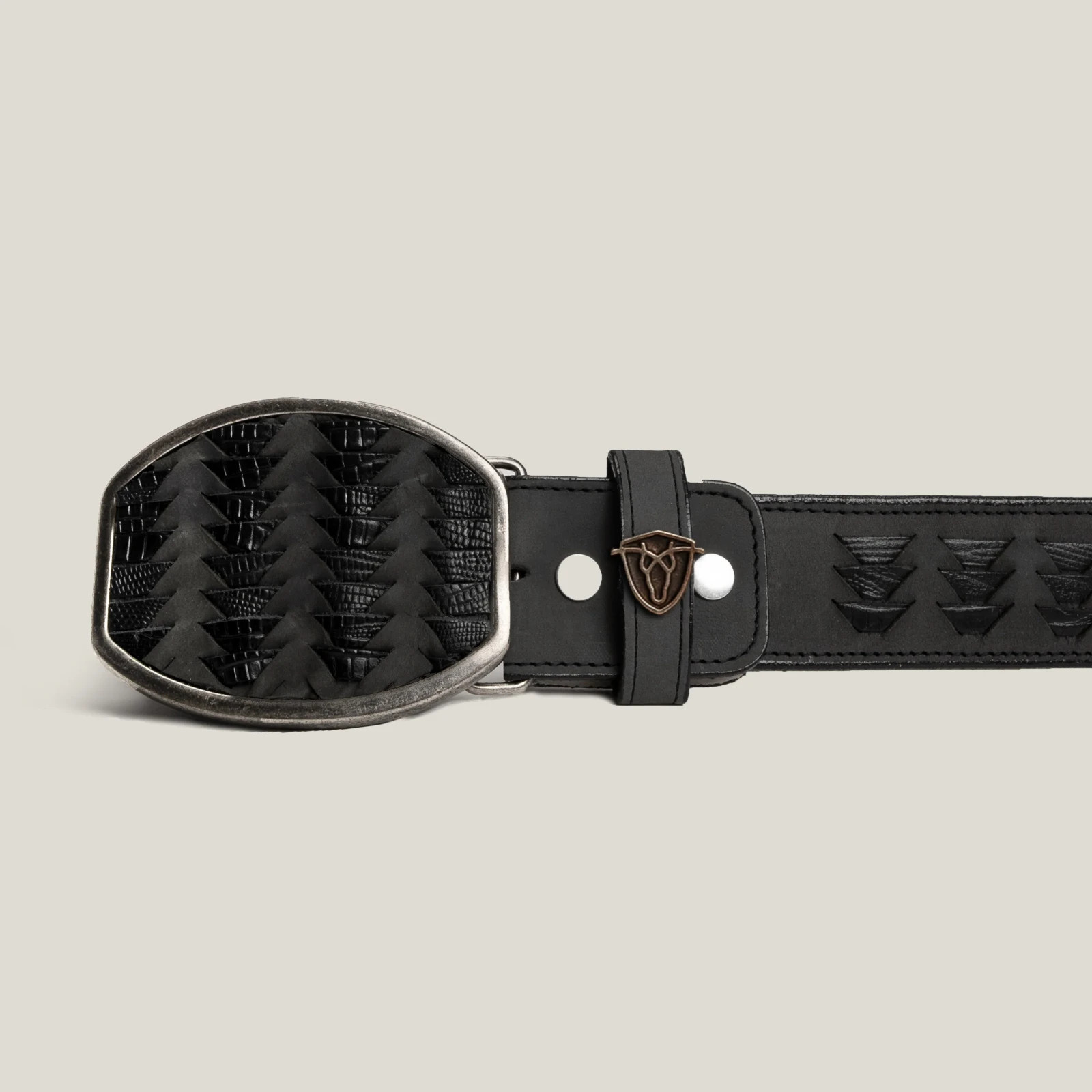 Genuine Braided Petatillo Leather Western Belt with Removable Buckle – Black
