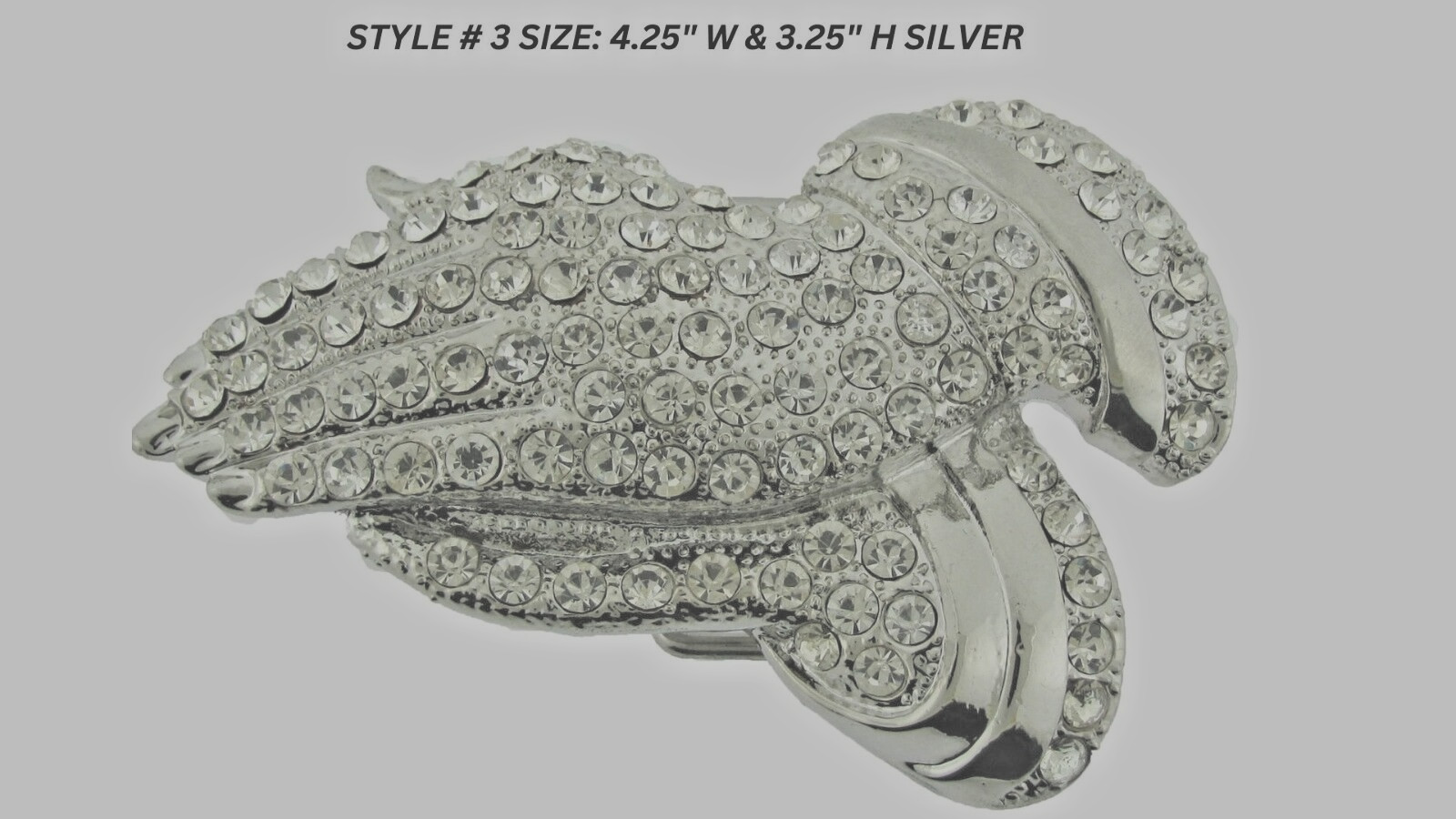 Praying Hands Belt Buckle New Men Women Silver Metal Iced Blinged Style Cowgirl