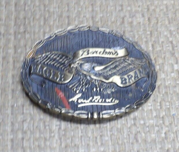 Vintage Borden&rsquo;s Eagle Brand Eagle Oval Solid Bronze Belt Buckle