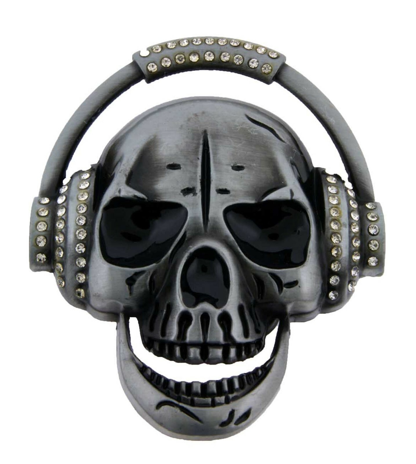 Skull Belt Buckle Unisex Grill Blinged Out Music Crystal Glam reaper Halloween