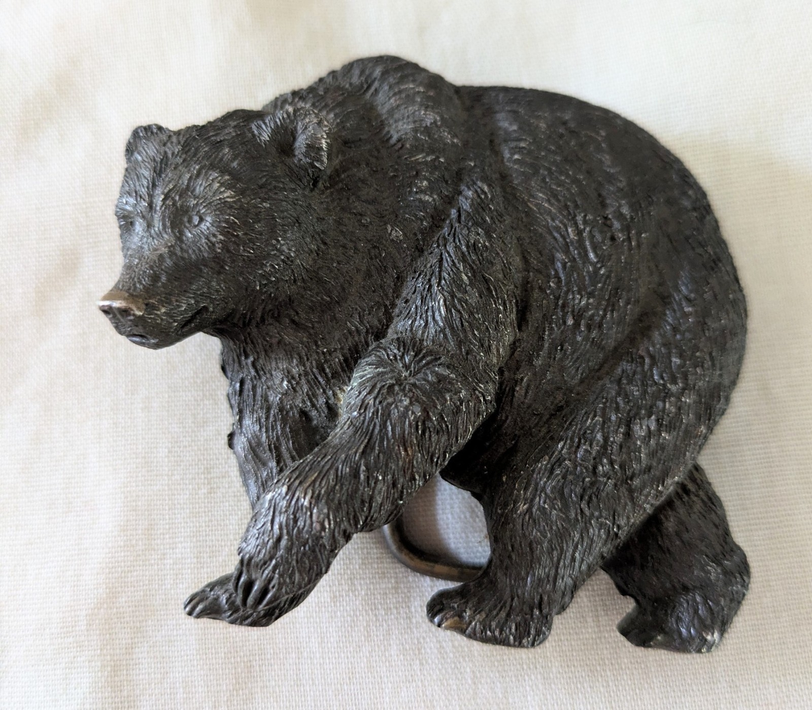 Bergamot Brass Works 1980 Grizzly Bear Brass Belt Buckle Mens Fits 1.5in G149