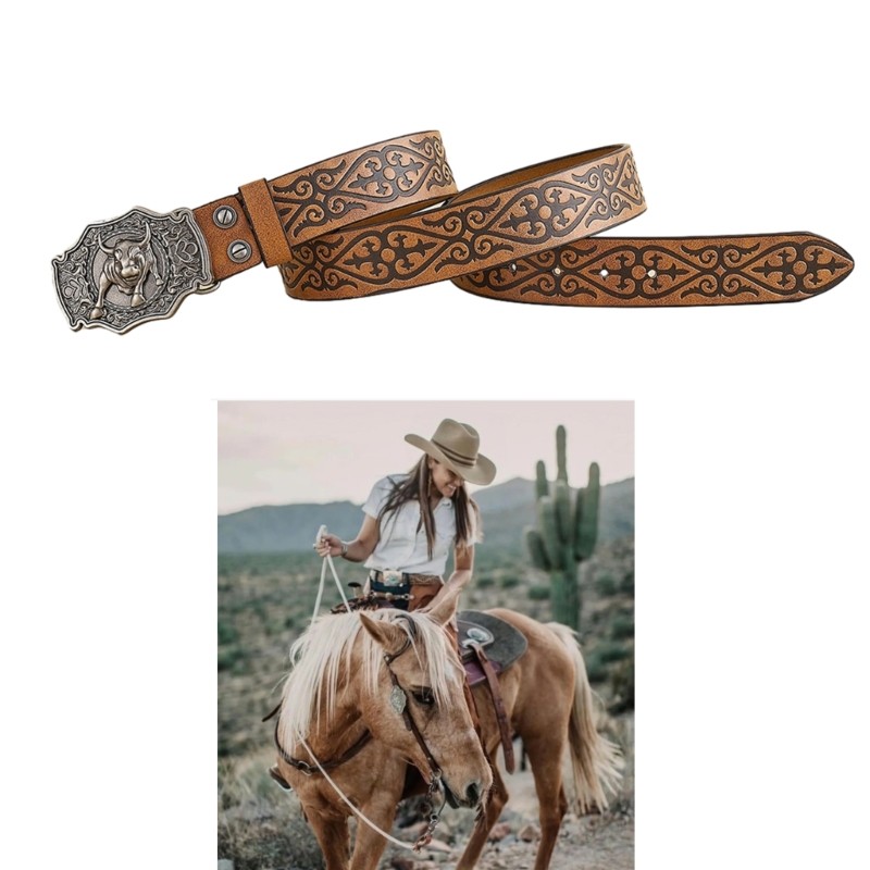 Vintage Western Belt Buckle Belt Cowboy Belts For Men Jeans Belt Leather Belt