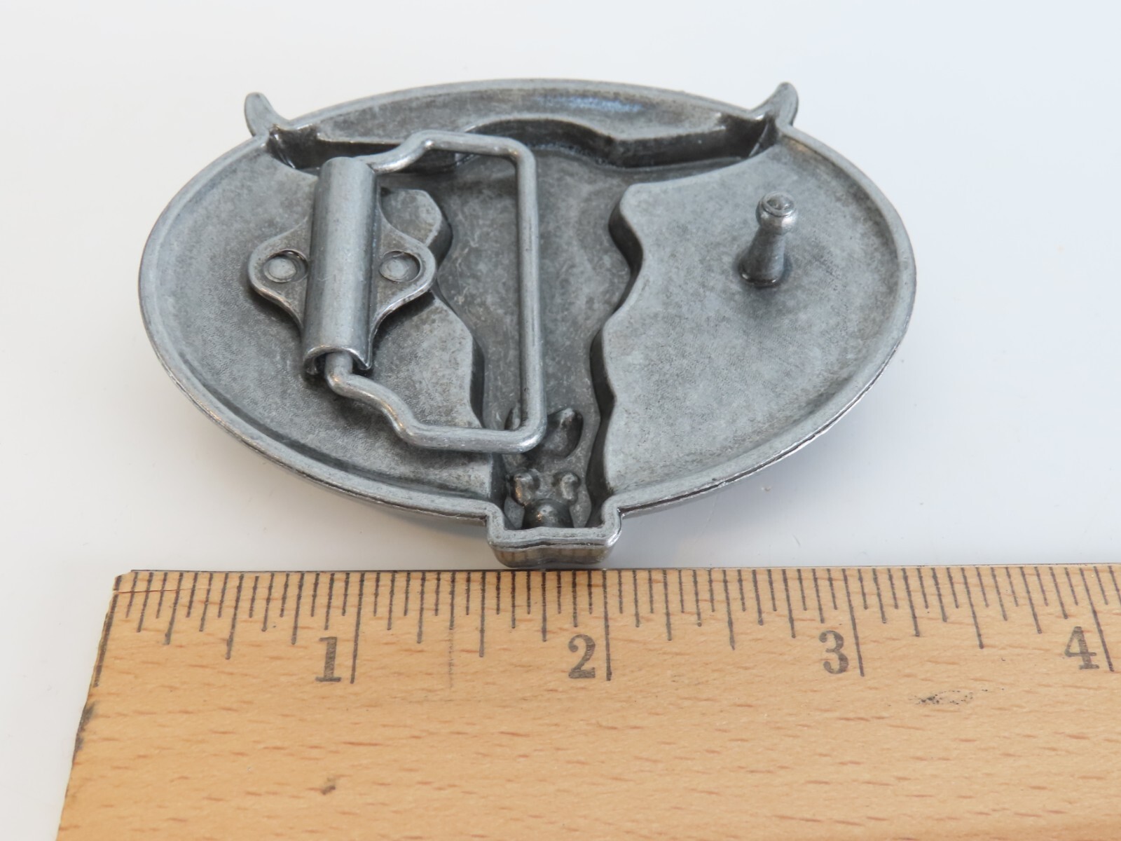 Longhorn Skull Belt Buckle Bull Enameled Blue Metal New