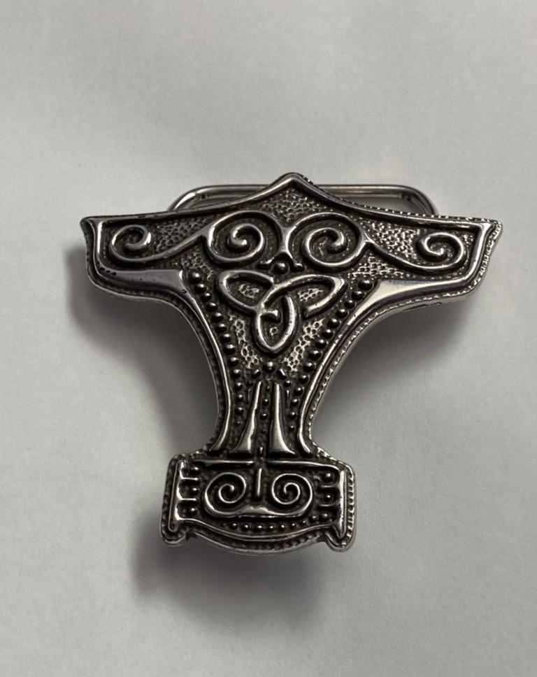THORS HAMMER Silver Metal Belt Buckle Mjolnir Viking
