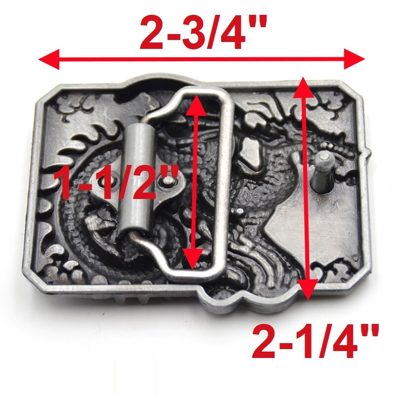 Unique Buckle Silver Bold Dragon Buckle Fits 1-5/8&Prime; Wide Belt