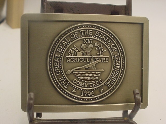GREAT STATE SEAL OF THE STATE OF TENNESSEE Belt Buckle with KEYCHAIN & case
