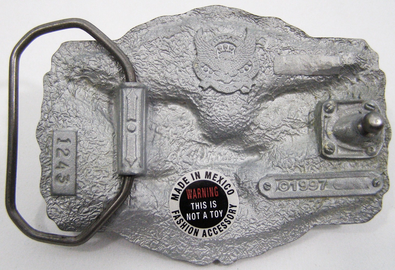 BELT BUCKLES Flying Eagle Antiqued Silver Gray Rectangle Patriotic Western NWOT!