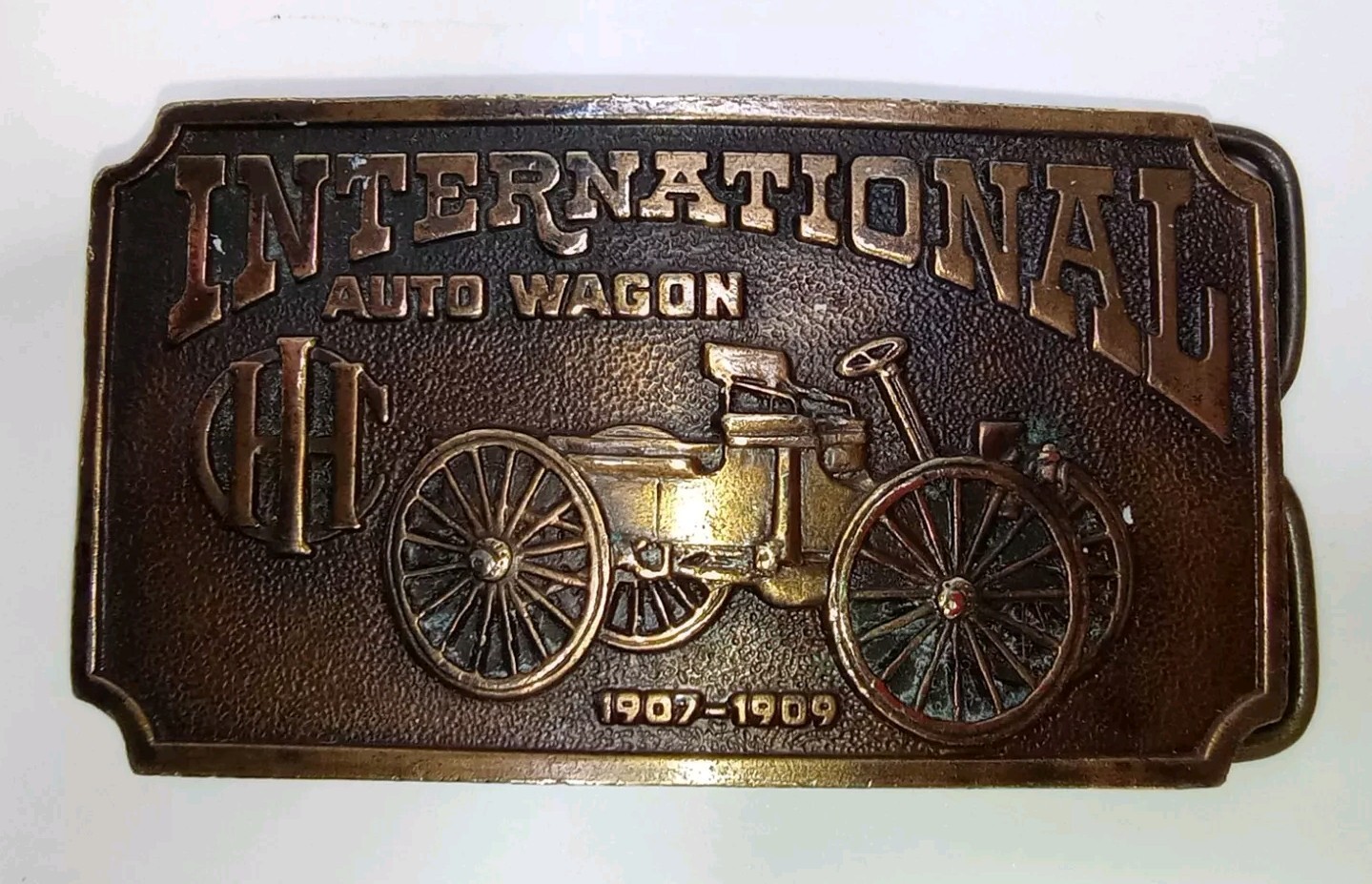 International Auto Wagon Limited Edition Belt Buckle Bergamot Brass Works 1974