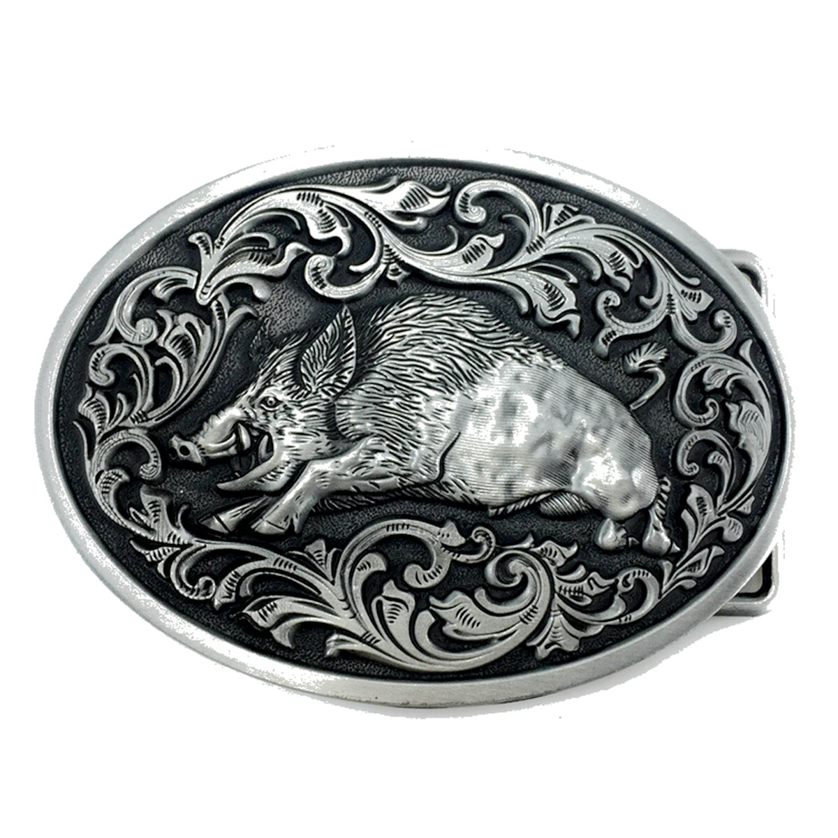 Pig Hog Belt Buckle Western Cowboy Native American Motorcyclist (HOG-04-S)