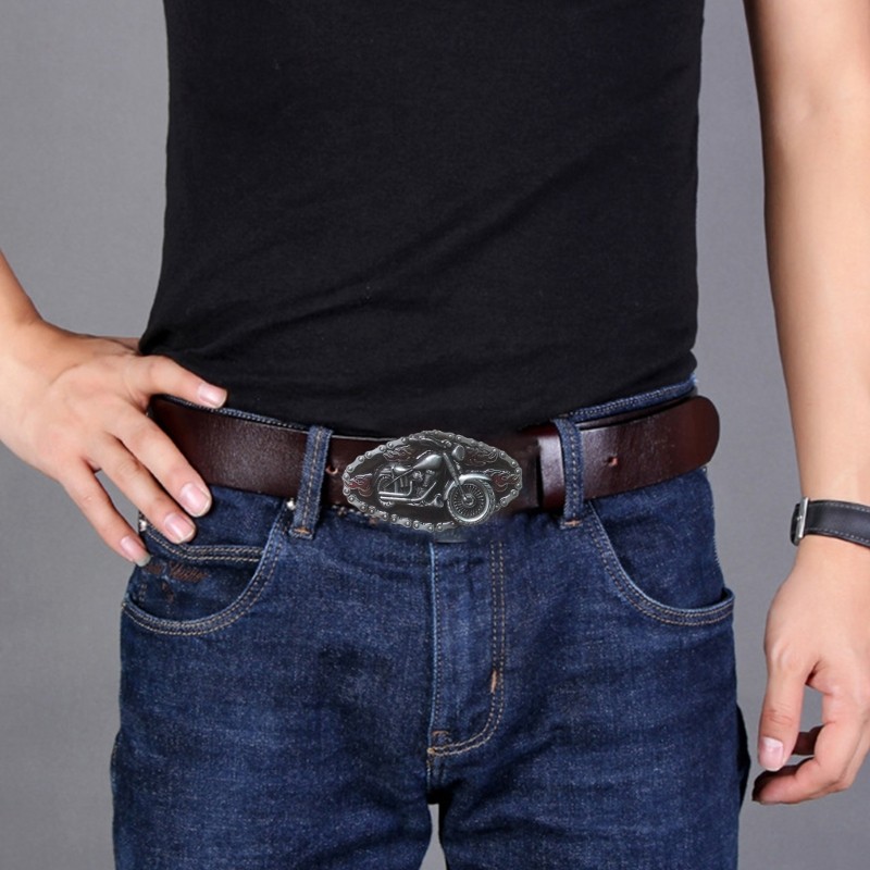 Teen Metal Oval Belt Buckle Rock Fans Relief Pattern Belt Buckle Replacements
