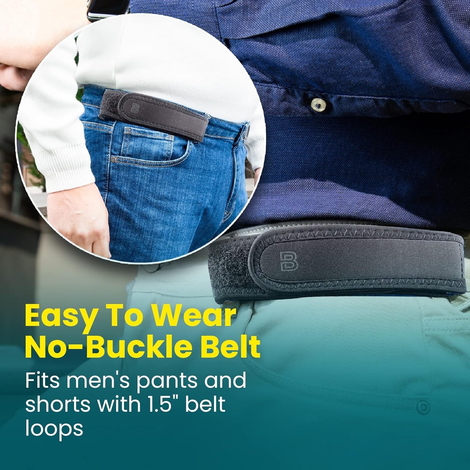 Patented Ultra-Soft Invisible Belt for Men & Women – Adjustable, Black 32&Prime;-43&Prime;
