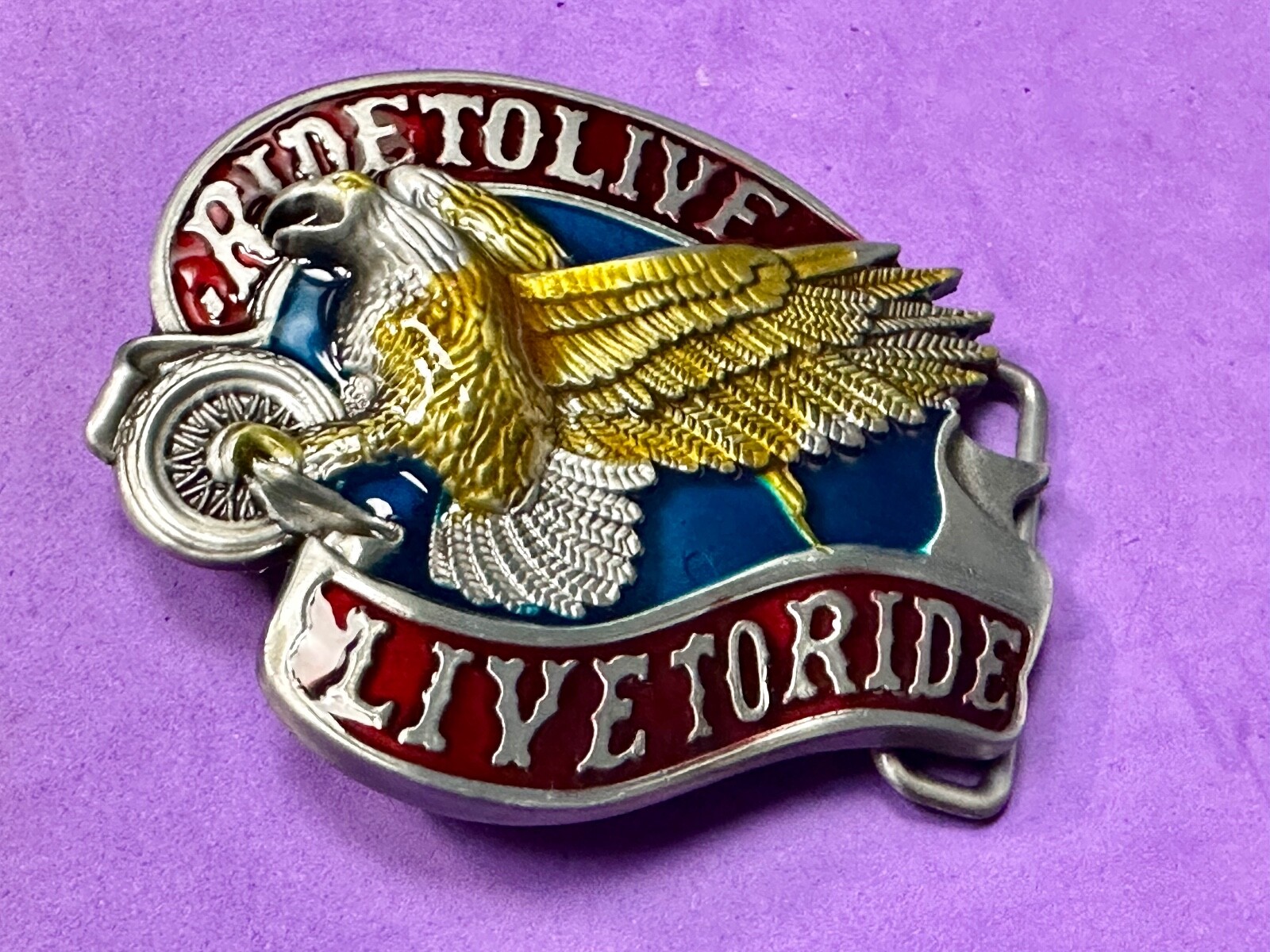 Live To Ride, Ride To Live Bikers Way Of Life Motorcycle Eagle New Belt Buckle