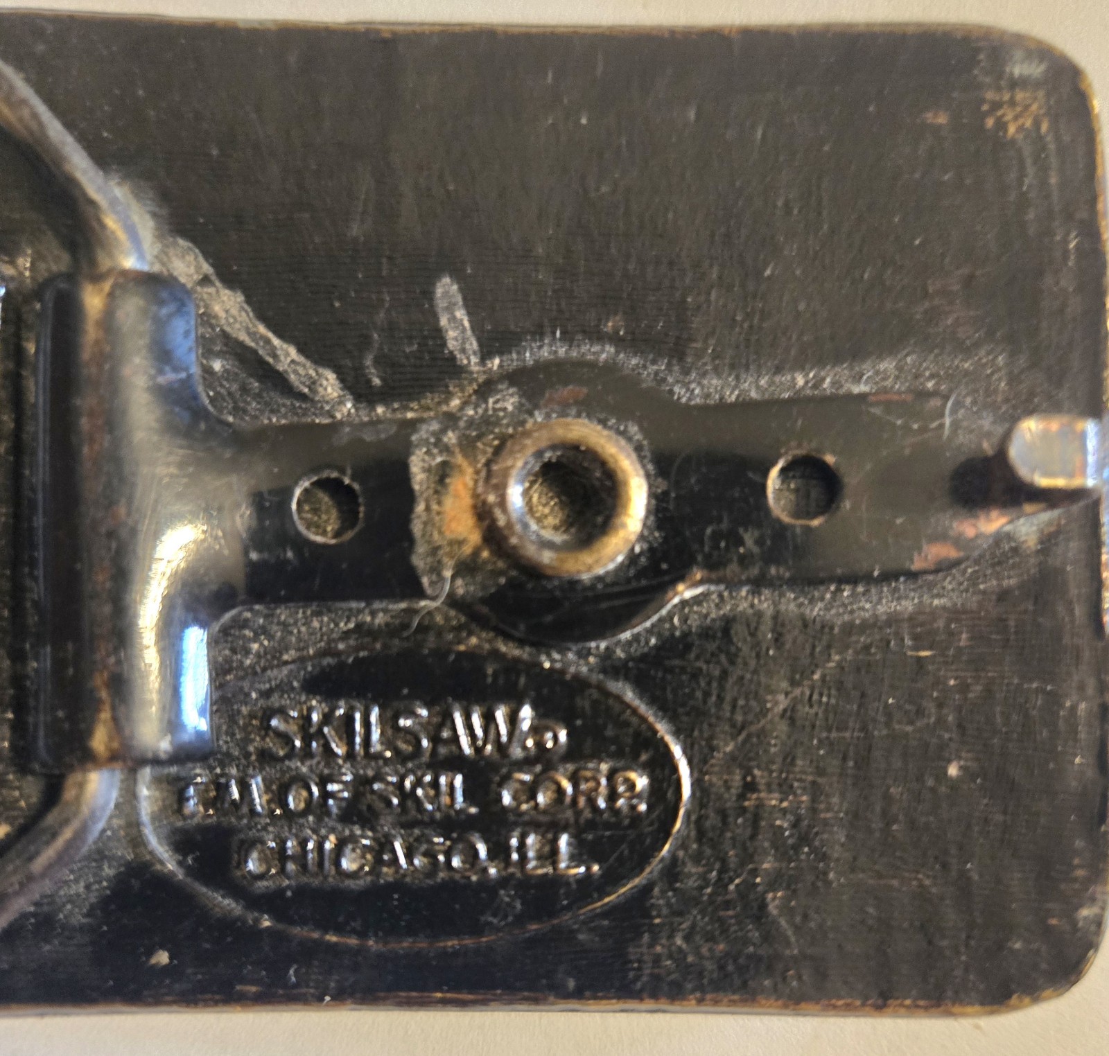 Vintage Used SKILSAW belt buckle circular saw Skil Corp Chicago IL Illinois A7
