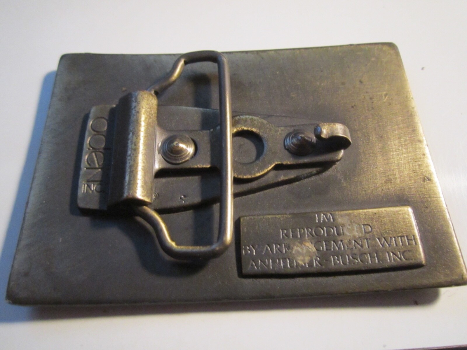 VINTAGE BUDWEISER LAGER BEER BELT BUCKLE- VERY HEAVY – GW-9