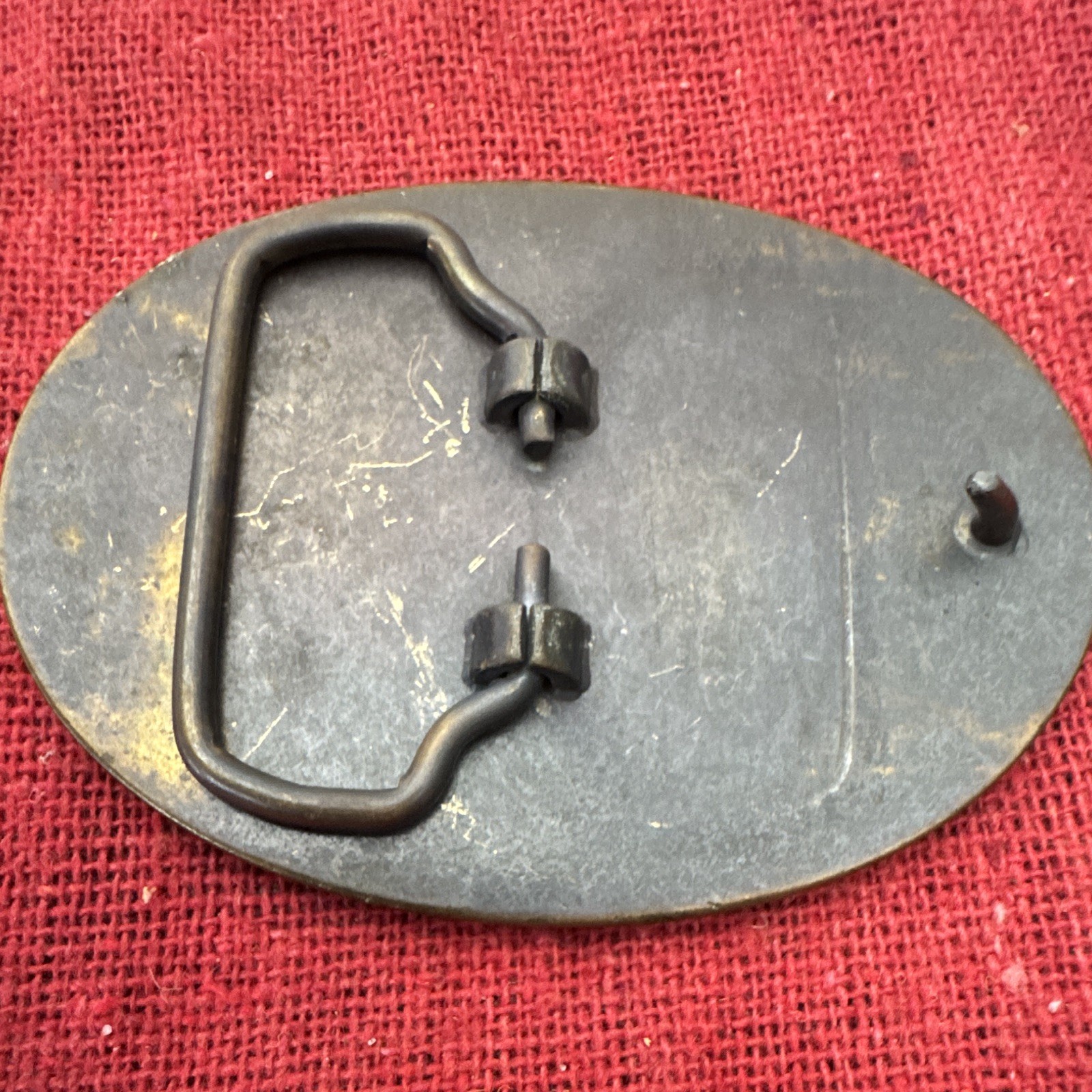 Vintage CRUDE Oilfield Belt Buckle Oil Derrick Oil Rig Petroleum Bronze Tone