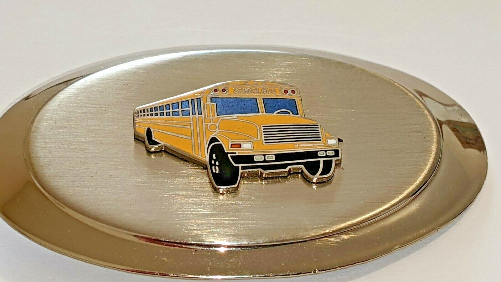 YELLOW SCHOOL BUS BELT BUCKLE