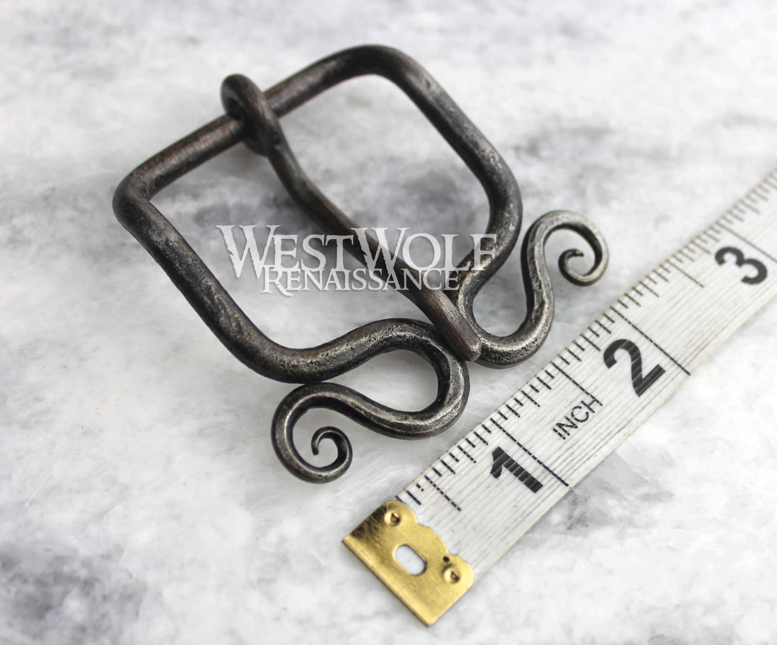 Hand-Forged Viking Belt Buckle with Curled Spirals – Norse/Celtic/Medieval/Steel