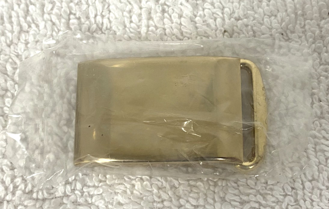 Vintage Hickok USA Small Gold Tone Basic Uniform Military Style Belt Buckle