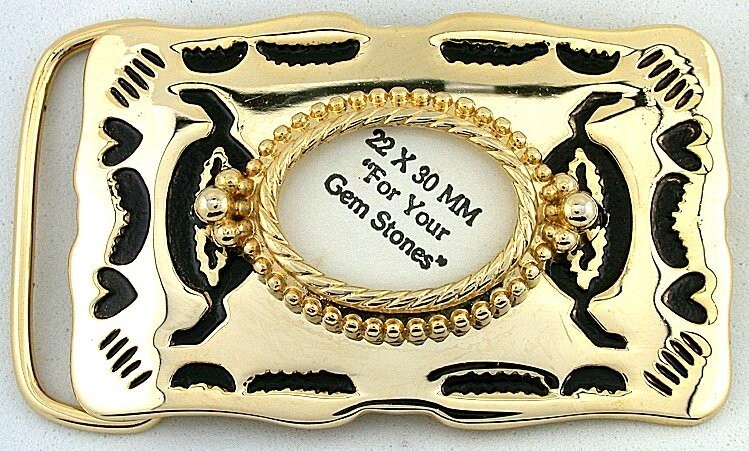 30×22 30mm x 22mm Oval Cab Goldplated Southwest Western Belt Buckle Mounting