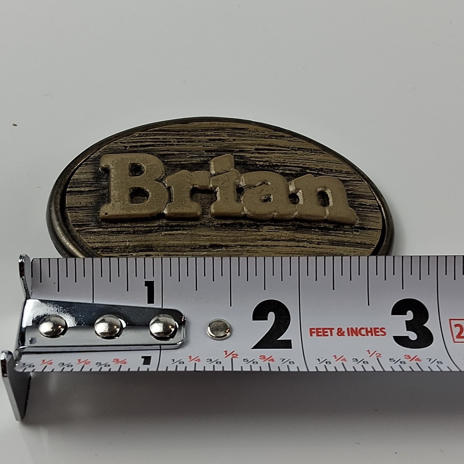Vintage Oden ~ Brass Tone « Brian » Personalized Belt Buckle – Oval Retro Style